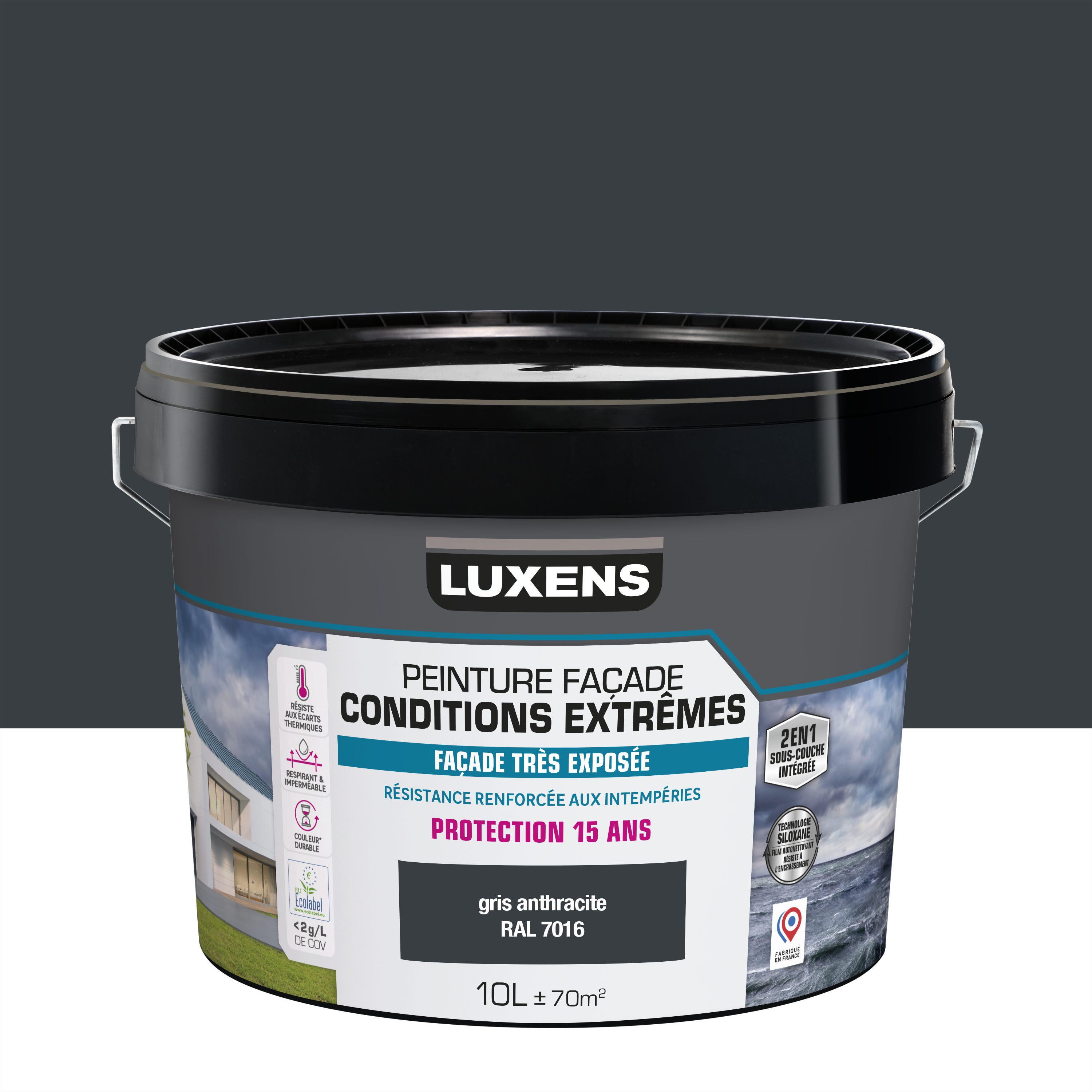 Peinture Ext rieure Fa ade Conditions Extr mes LUXENS Gris Anthracite peinture-ext-rieure-fa-ade-conditions-extr-mes-luxens-gris-anthracite