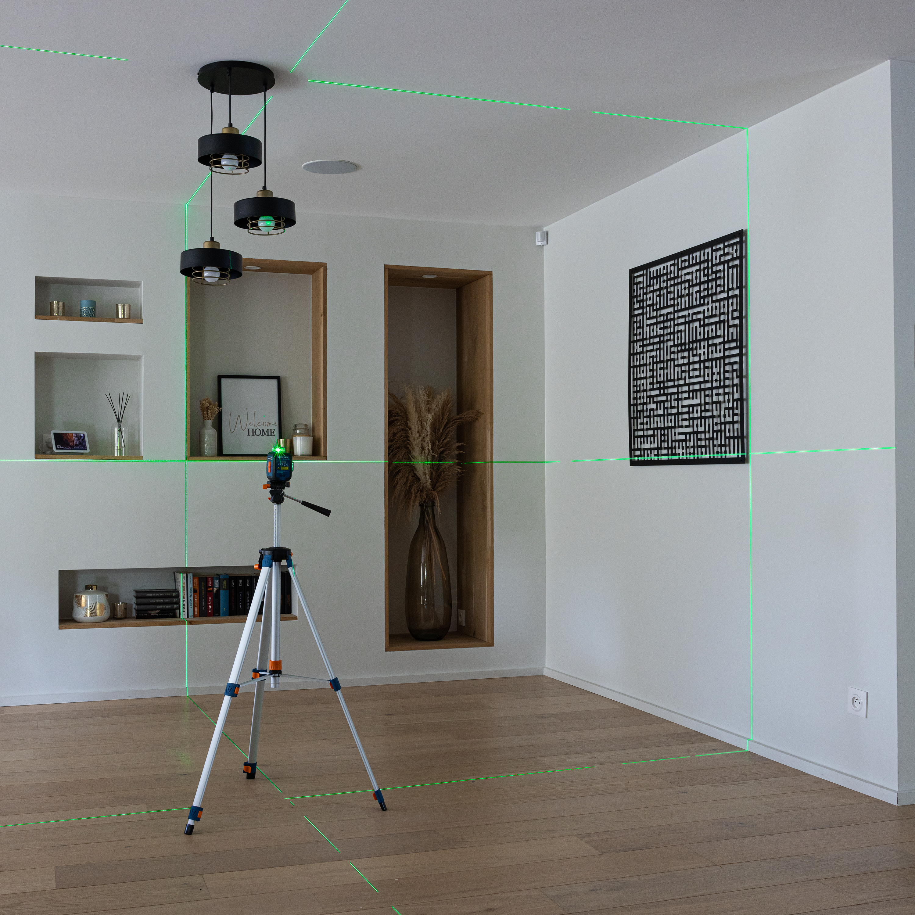 Niveau laser 3D 360° vert DEXTER + batterie + support + mallette + cible - 2