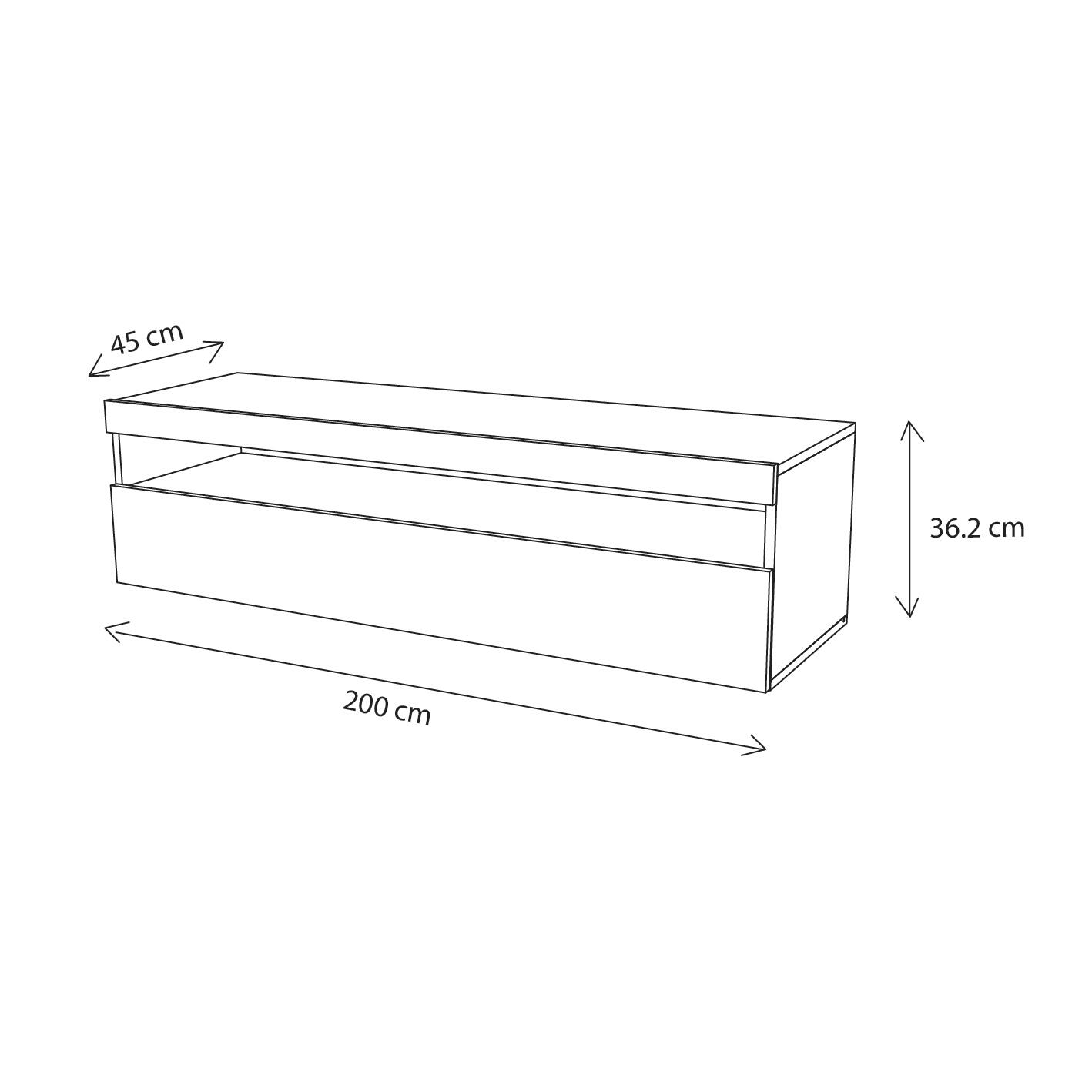 Mobile per TV burrata L 200 x H 36.2 x P 45 cm grigio scuro - 3