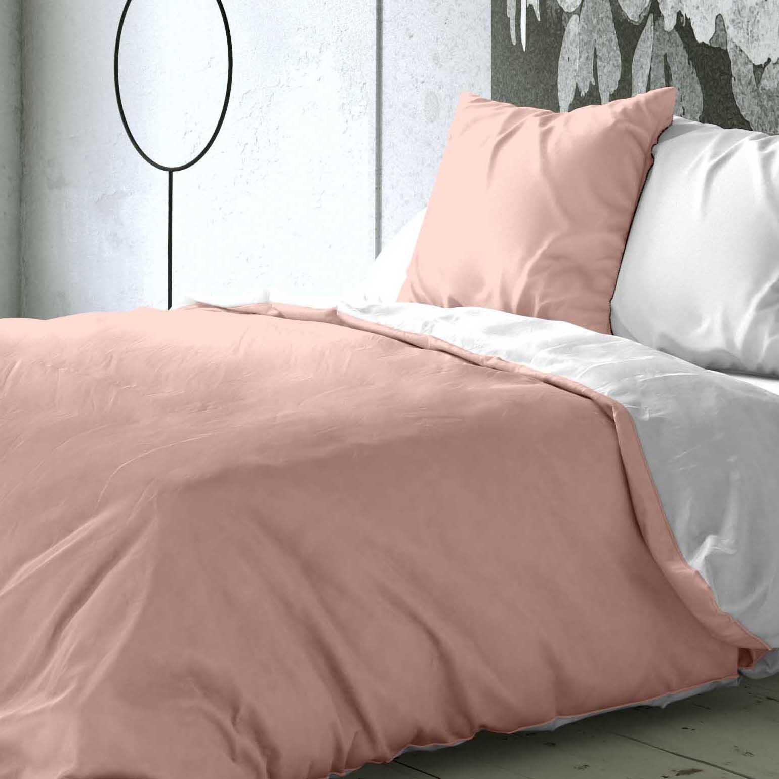 Funda nórdica NATURALS reversible 144 hilos rosa/blanco para cama de 150 cm - 7