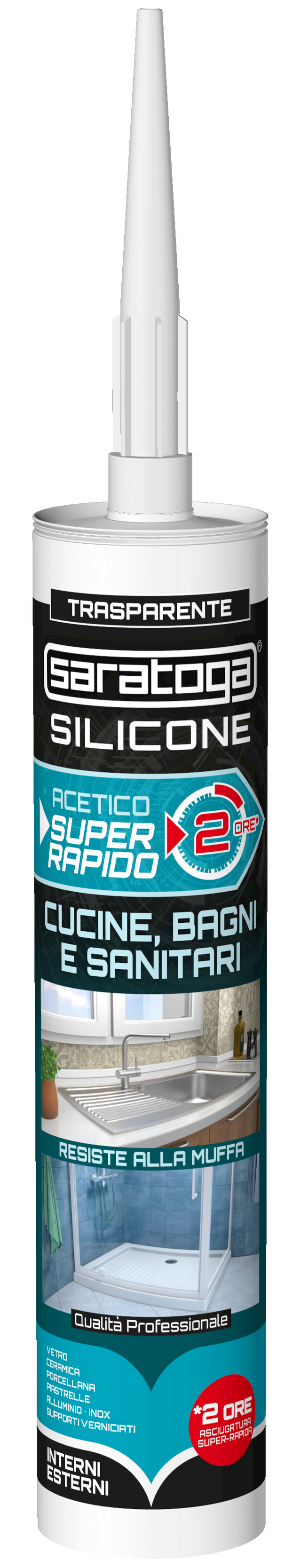 Silicone sigillante SARATOGA Super Rapido Doccia  trasparente 280 ml