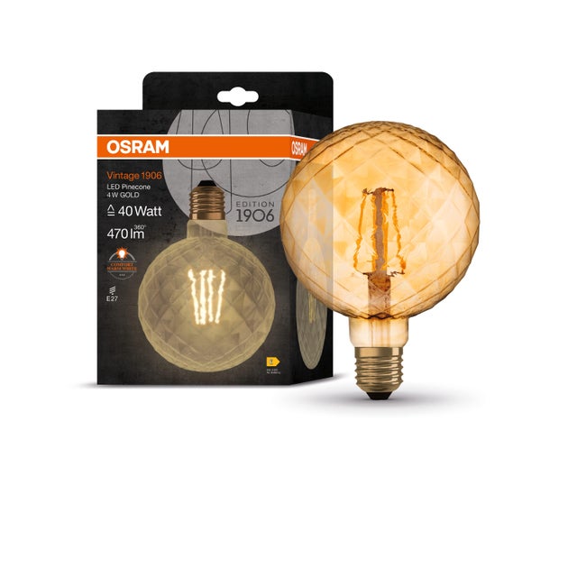 Ampoule led décorative, globe 125mm, E27, 470Lm = 4W, blanc chaud, OSRAM