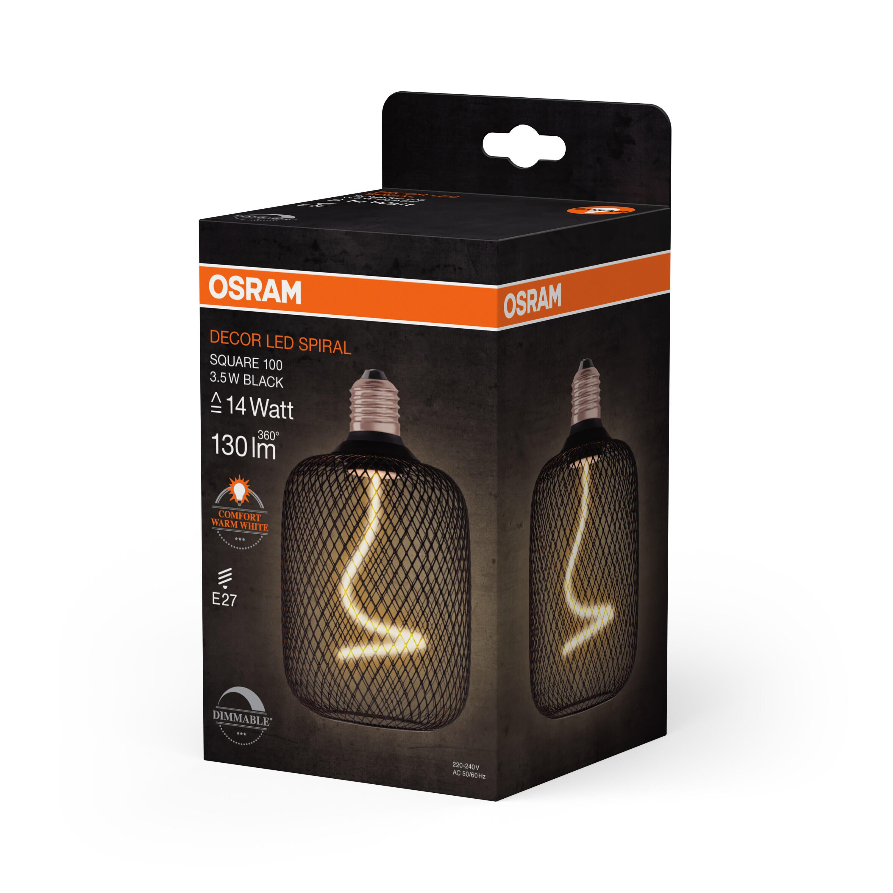 Ampoule led déco, cylindre noir E27, 130lm = 14W, blanc chaud, dimmable, OSRAM - 4