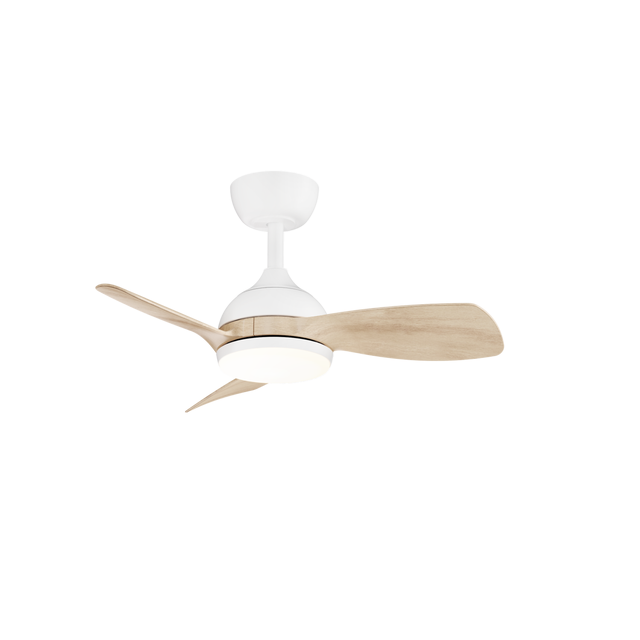 Ventilador de techo con luz silencioso DC 25W con mando ø75 cm Sunset SULION blanco luz CCT 3 aspas| 6 velocidades| modo verano/invierno| recomendado para <13m²