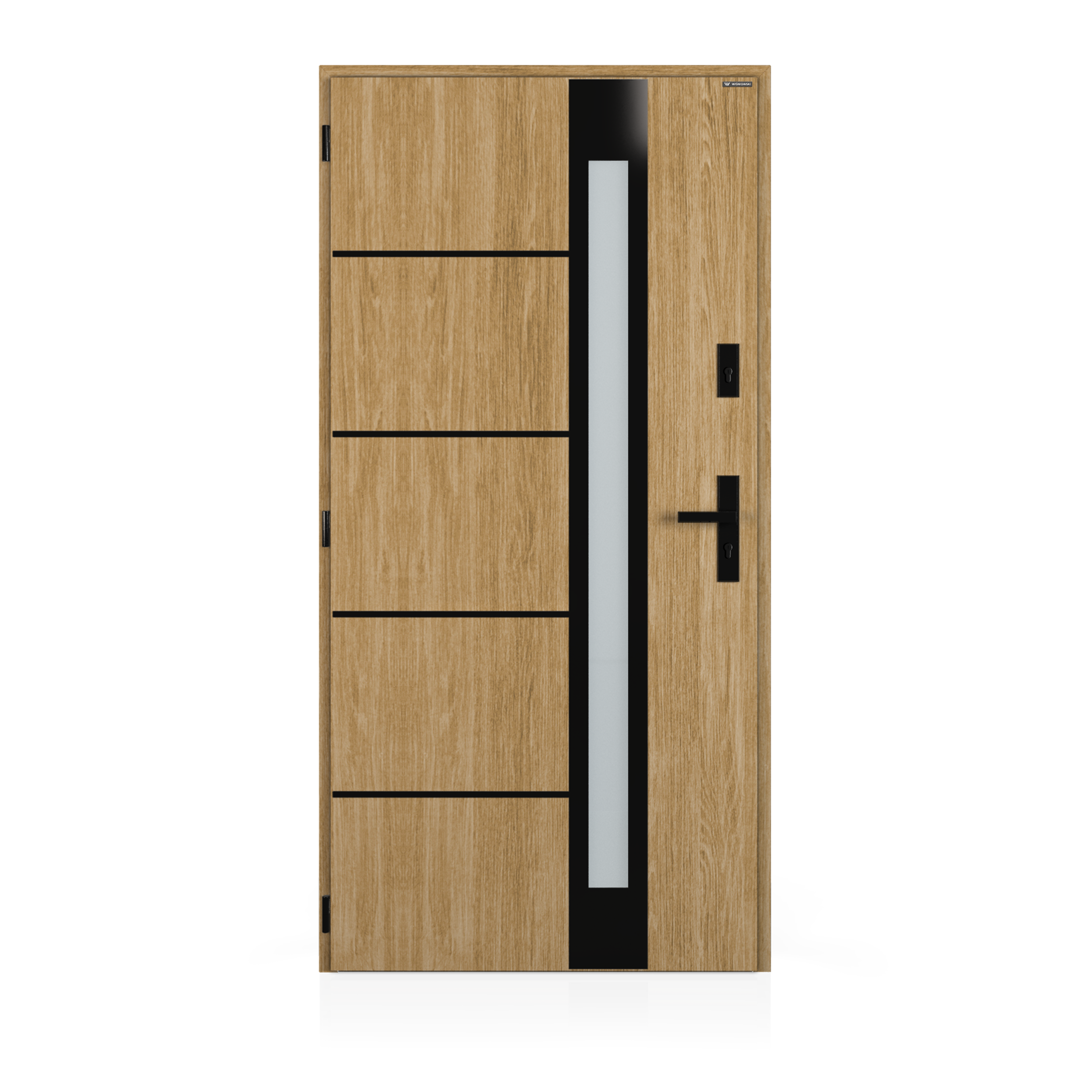 Drzwi stalowe zewnętrzne wejściowe Ultron Lustro Woodec Turner Oak Malt 90 lewe Wiśniowski