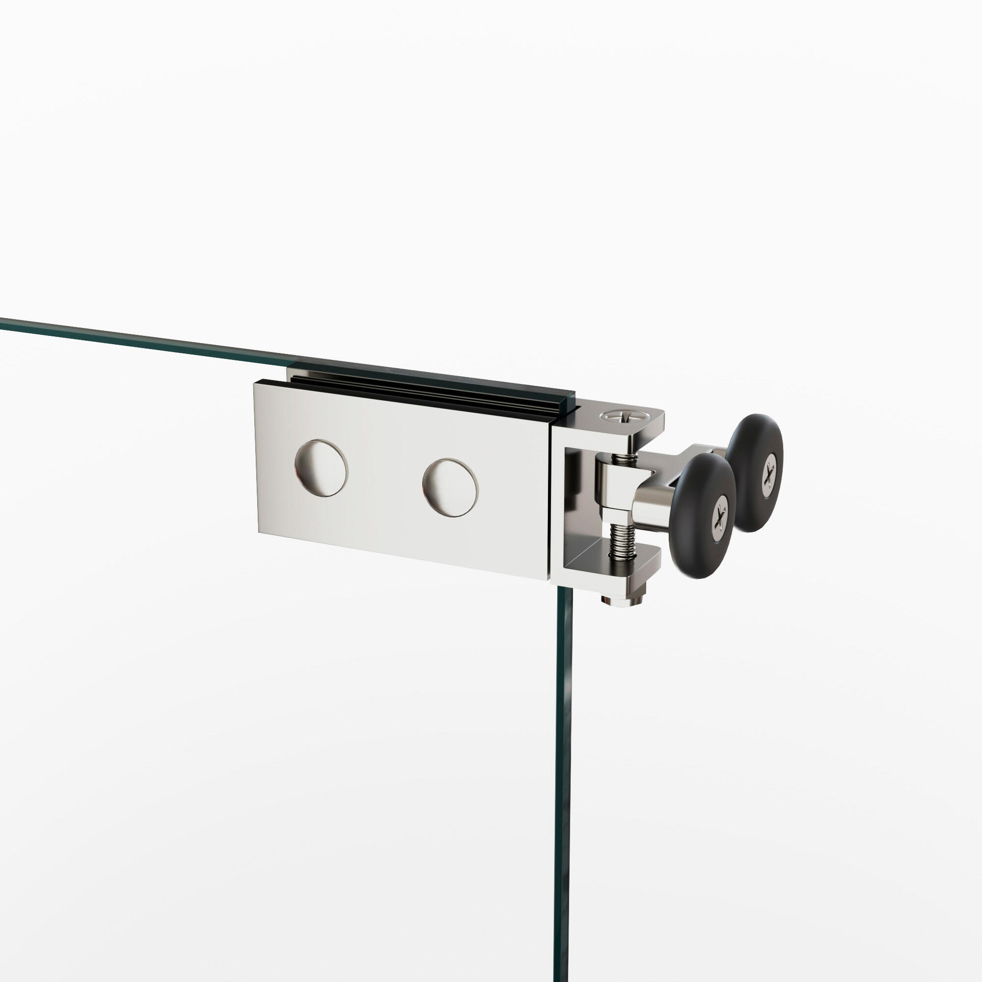 Mampara de ducha corredera 1 puerta corredera Espaze. Perfil aluminio cromo. Ancho adaptable (68-69.5)x195 cm Cristal templado de seguridad transparente 6mm. Cierre magnético con guía inferior GME - 5