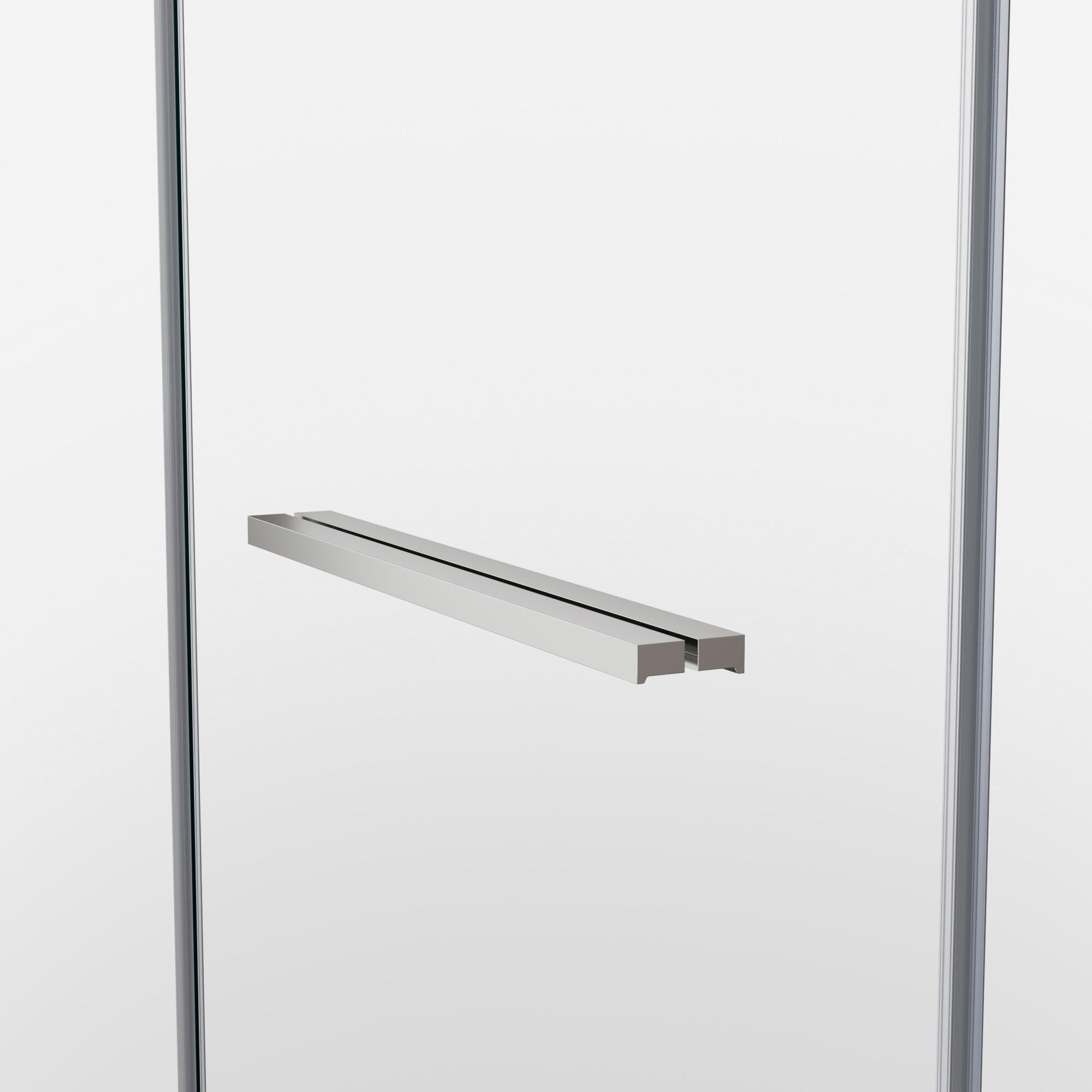 Mampara de ducha corredera 1 puerta corredera Espaze. Perfil aluminio cromo. Ancho adaptable (68-69.5)x195 cm Cristal templado de seguridad transparente 6mm. Cierre magnético con guía inferior GME - 3