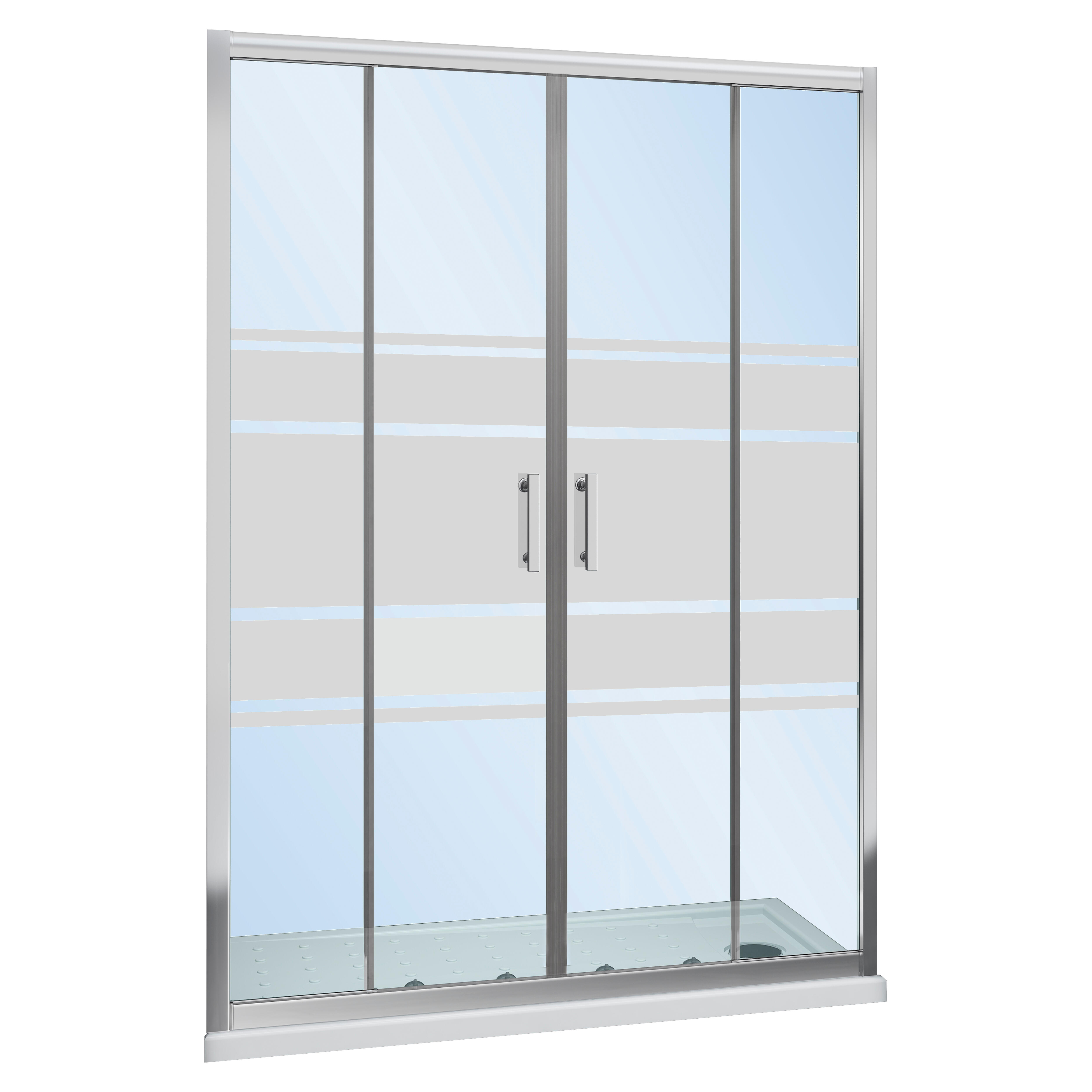 MAMPARA DE DUCHA FRONTAL CORREDERA LEXIE 170CM CROMO - 3