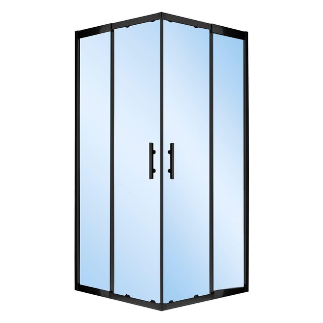 MAMPARA DE DUCHA CUADRADA CORREDERA LEXIE 80X80CM NEGRO