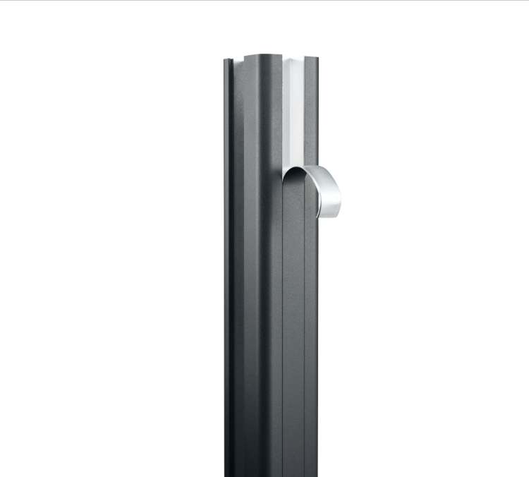 Poste para valla de aluminio gris de 6 x 230 x 6,5 cm cost