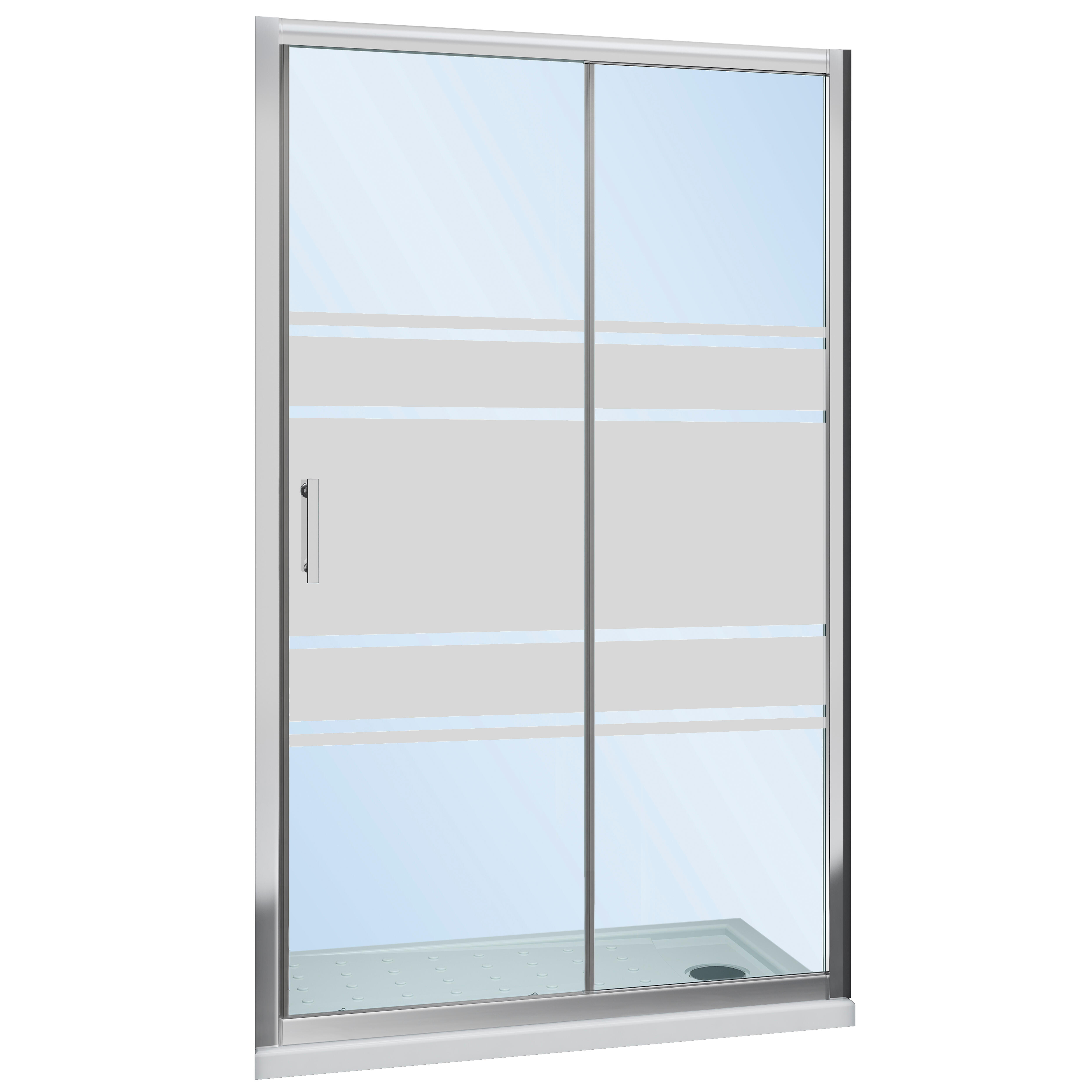 MAMPARA DE DUCHA FRONTAL CORREDERA LEXIE 160CM CROMO - 3