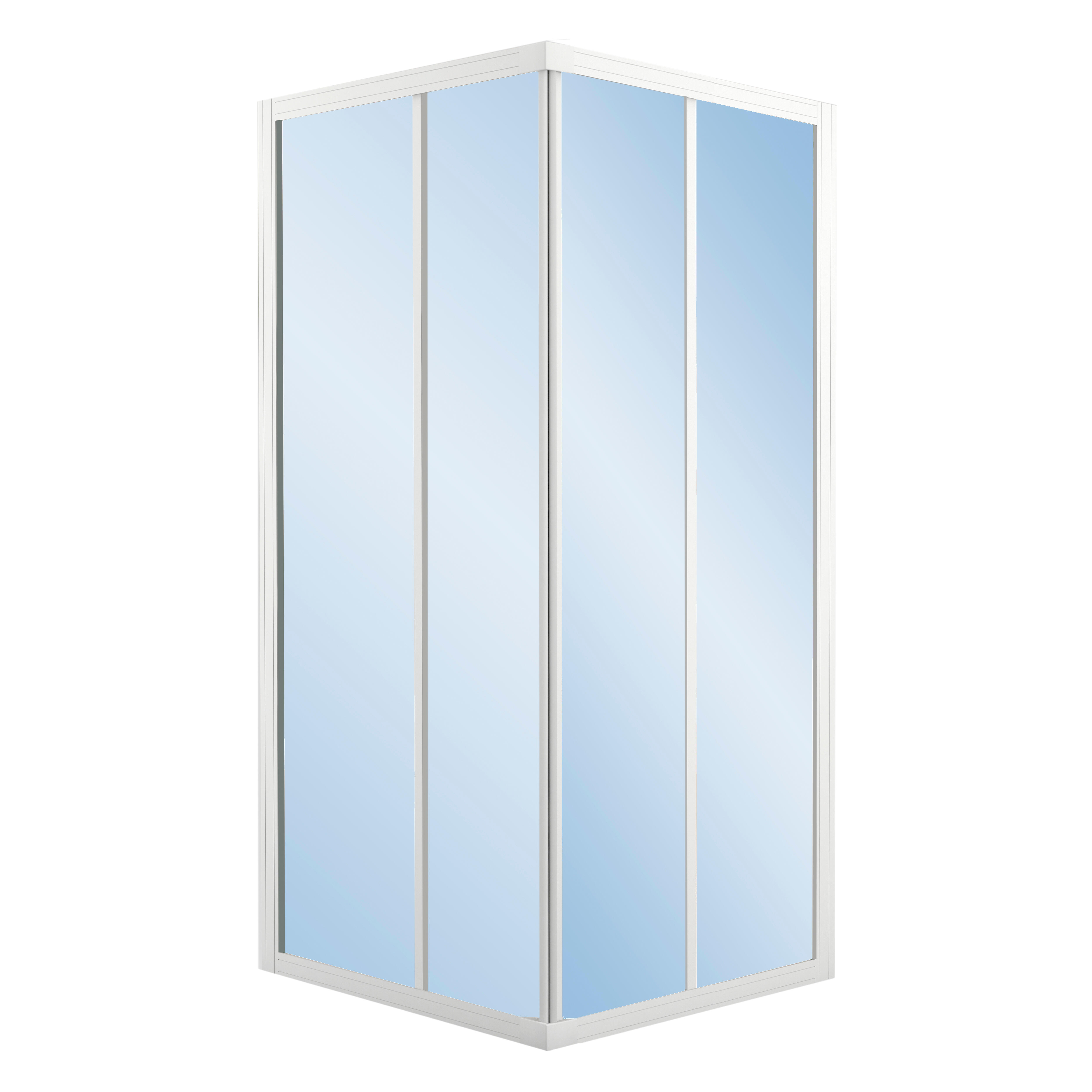 MAMPARA DE DUCHA CUADRADA CORREDERA SIENA 90X90CM BLANCO - 2