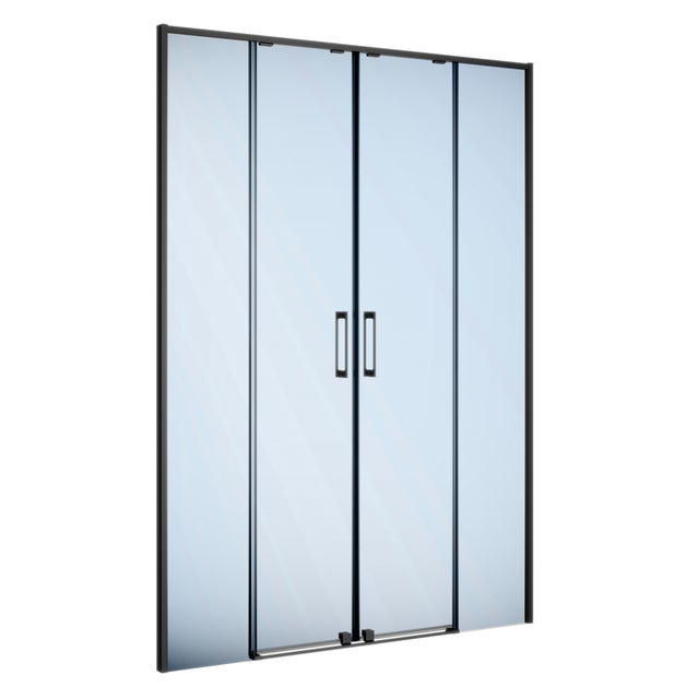 MAMPARA DE DUCHA 2 PUERTAS FRONTAL CORREDERA TEKA INCA SLIM 180CM NEGRO