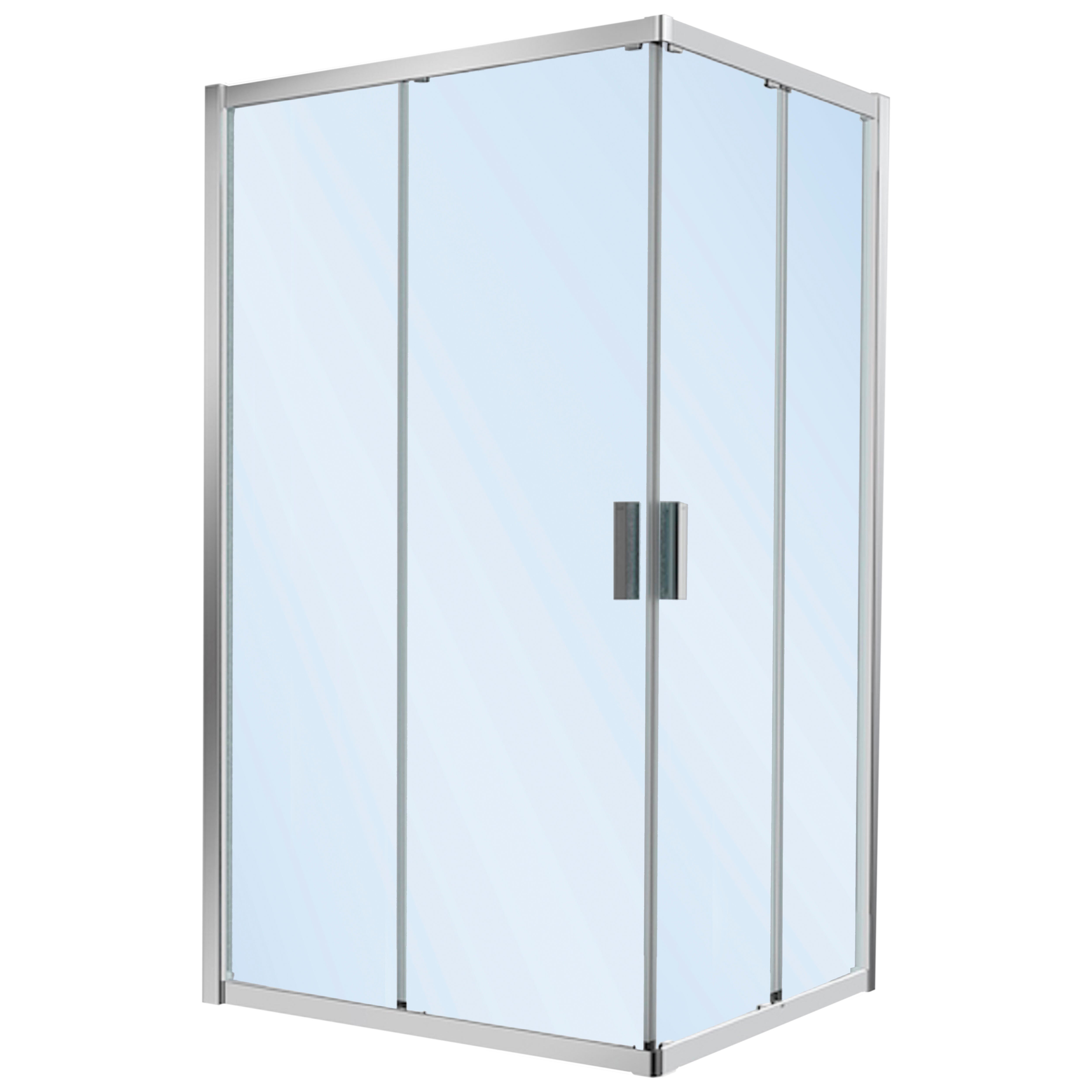 MAMPARA DE DUCHA ANGULAR CORREDERA ROCA URA NEW 70CM PLATA - 2