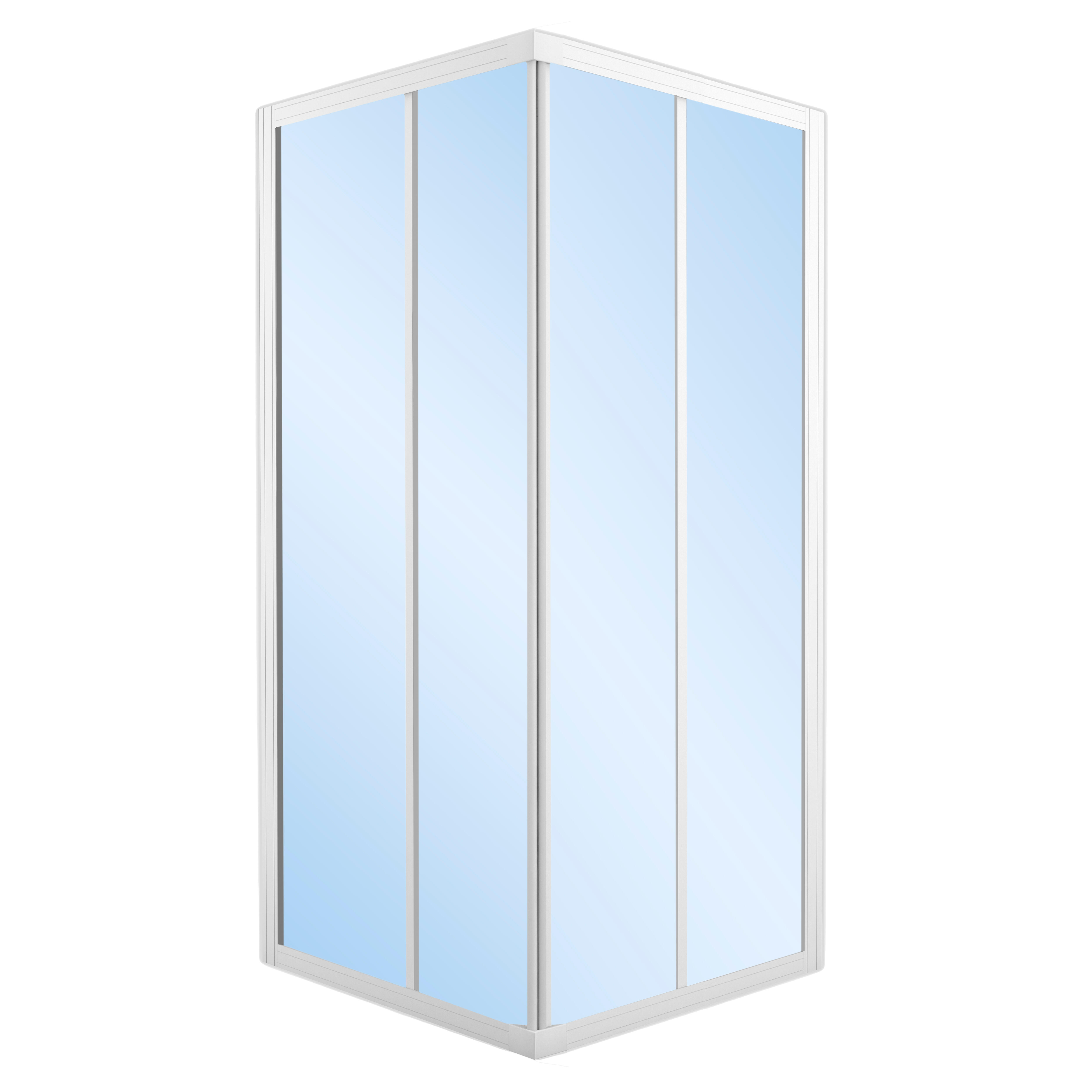 MAMPARA DE DUCHA CUADRADA CORREDERA SIENA 80X80CM BLANCO - 2