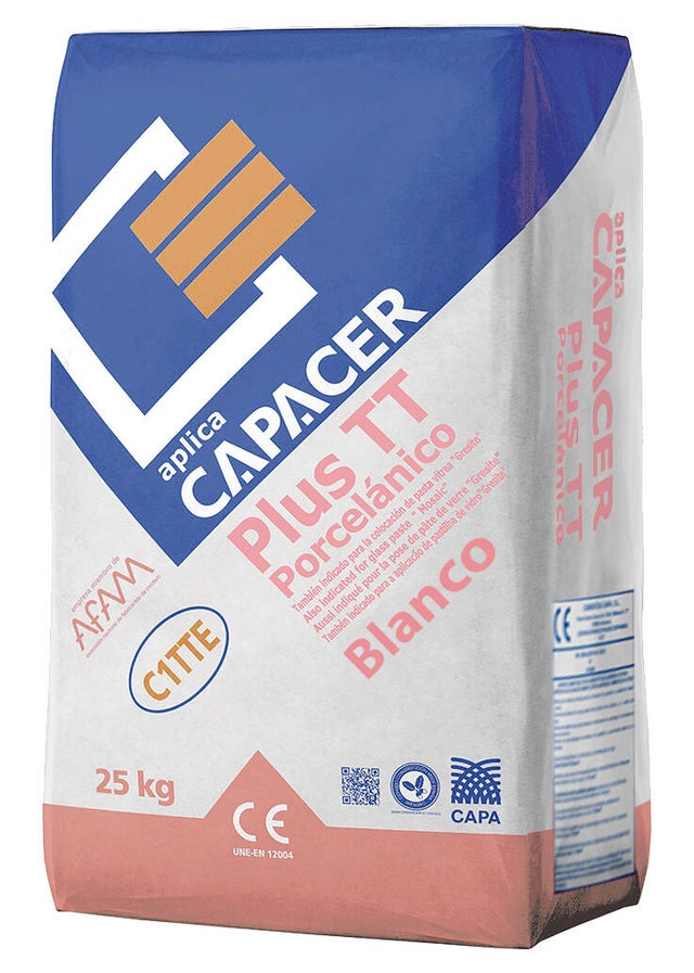 CEMENTO COLA CAPACER PLUS TT PORCELÁNICO 25KG BLANCO