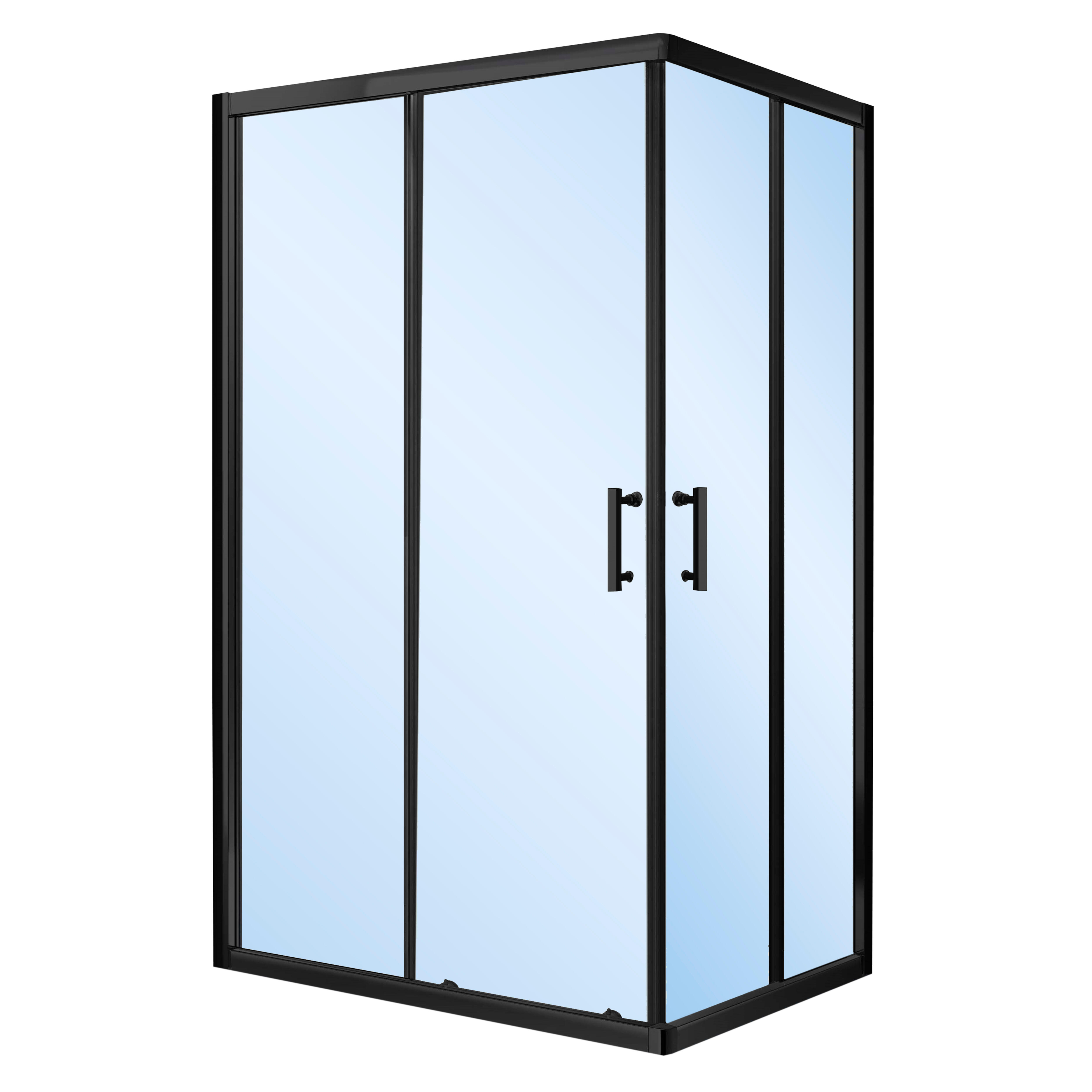 MAMPARA DE DUCHA RECTANGULAR CORREDERA LEXIE 70X90CM NEGRO - 2