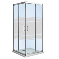 MAMPARA DE DUCHA CUADRADA CORREDERA LEXIE 80X80CM CROMO - 2