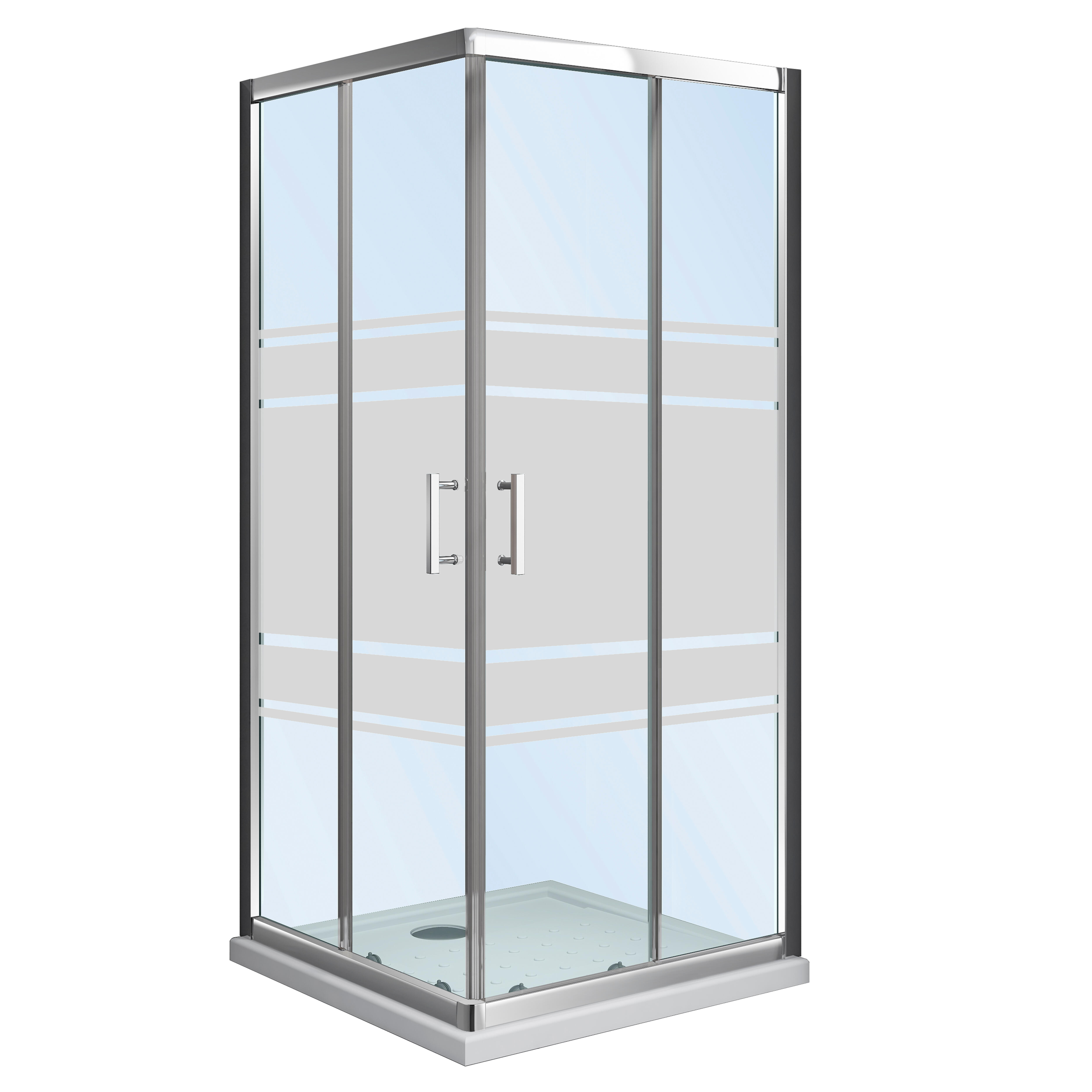 MAMPARA DE DUCHA CUADRADA CORREDERA LEXIE 90X90CM CROMO - 2