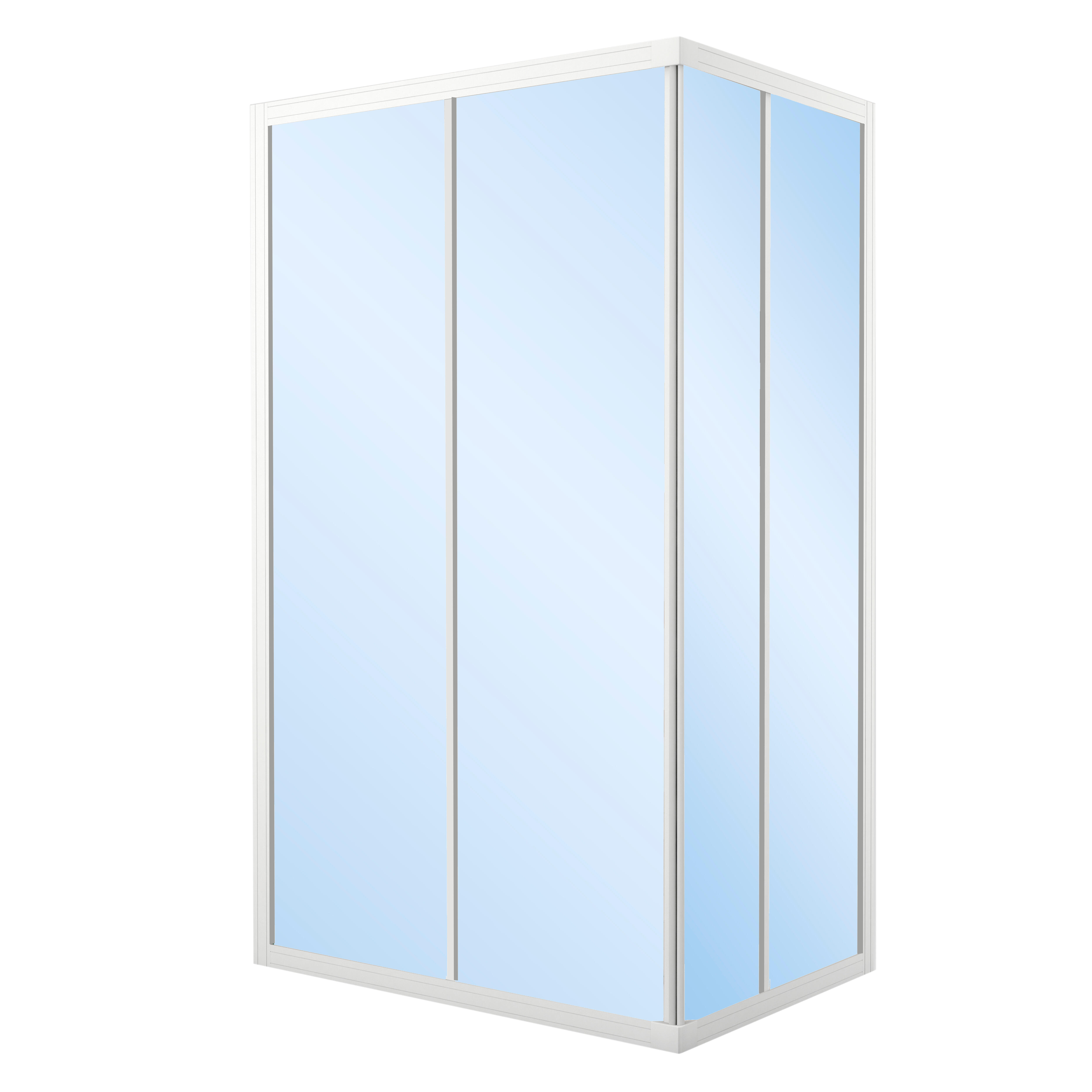 MAMPARA DE DUCHA RECTANGULAR CORREDERA SIENA 80X100CM BLANCO - 2