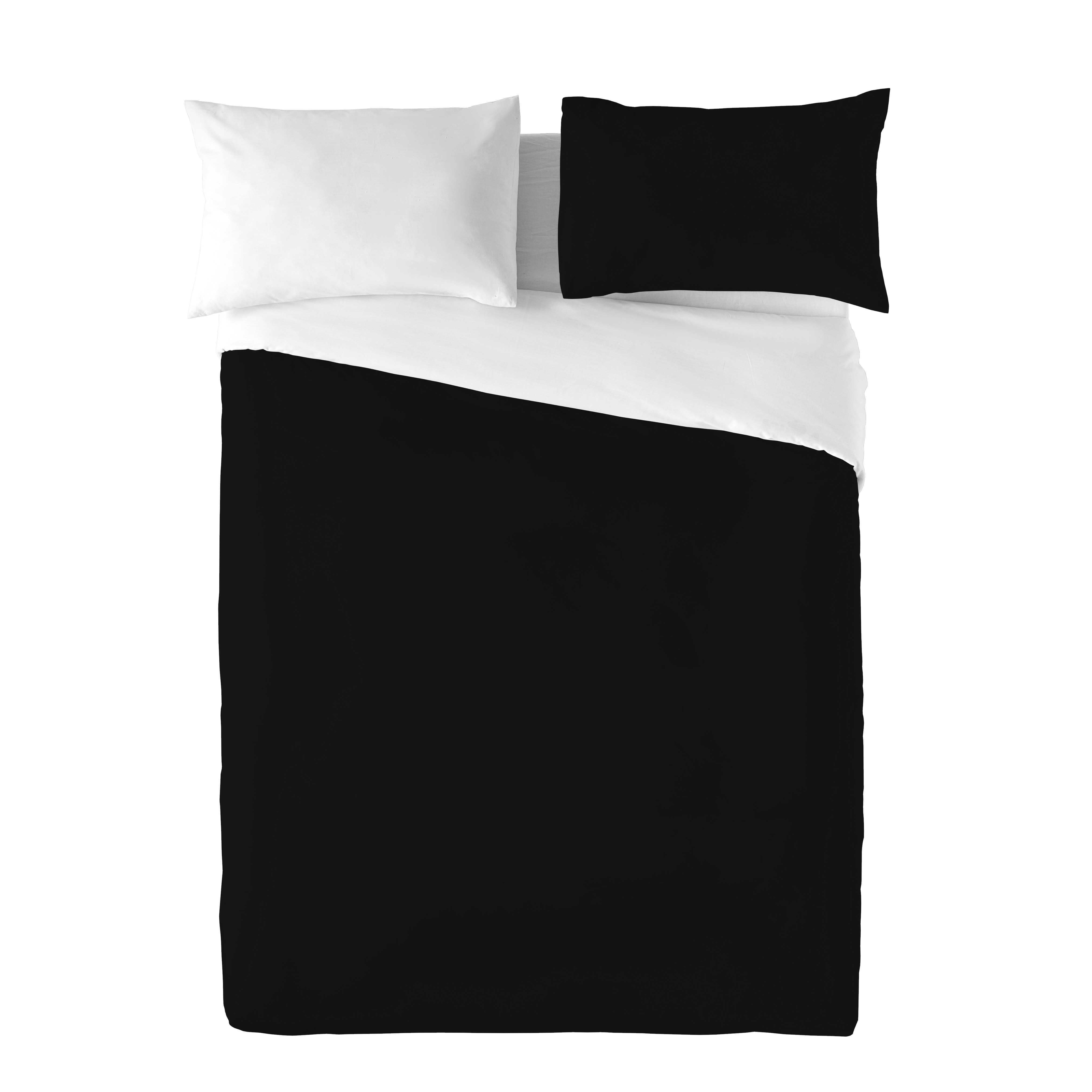 Funda nórdica NATURALS reversible 144 hilos negro/blanco para cama de 135 cm - 3