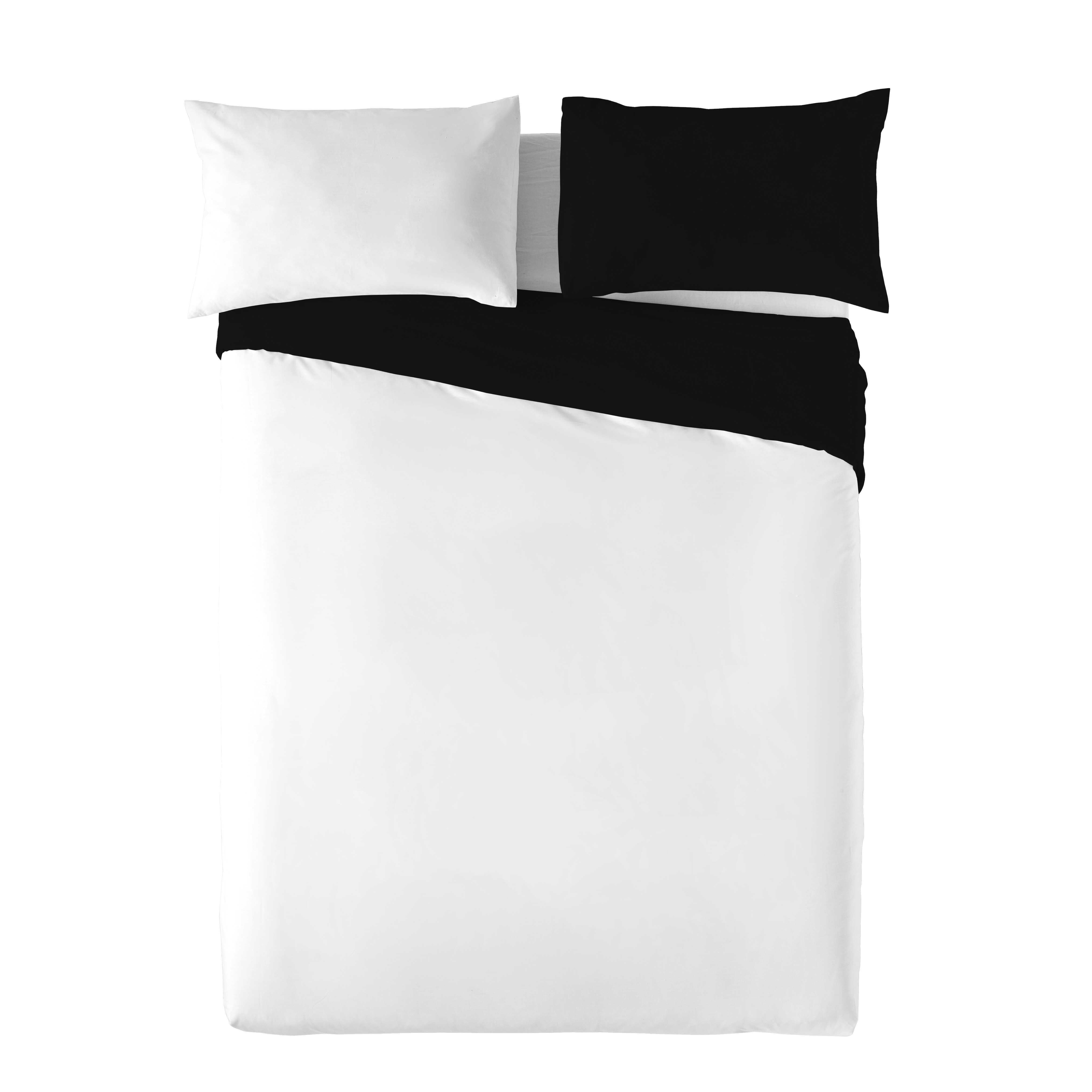 Funda nórdica NATURALS reversible 144 hilos negro/blanco para cama de 135 cm - 2