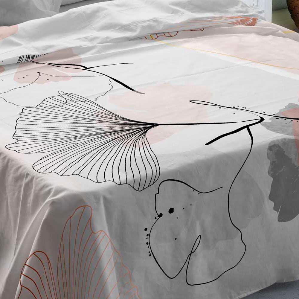 Juego de sábanas 3 piezas GINGKA 100% algodón cama 135 cm - 5