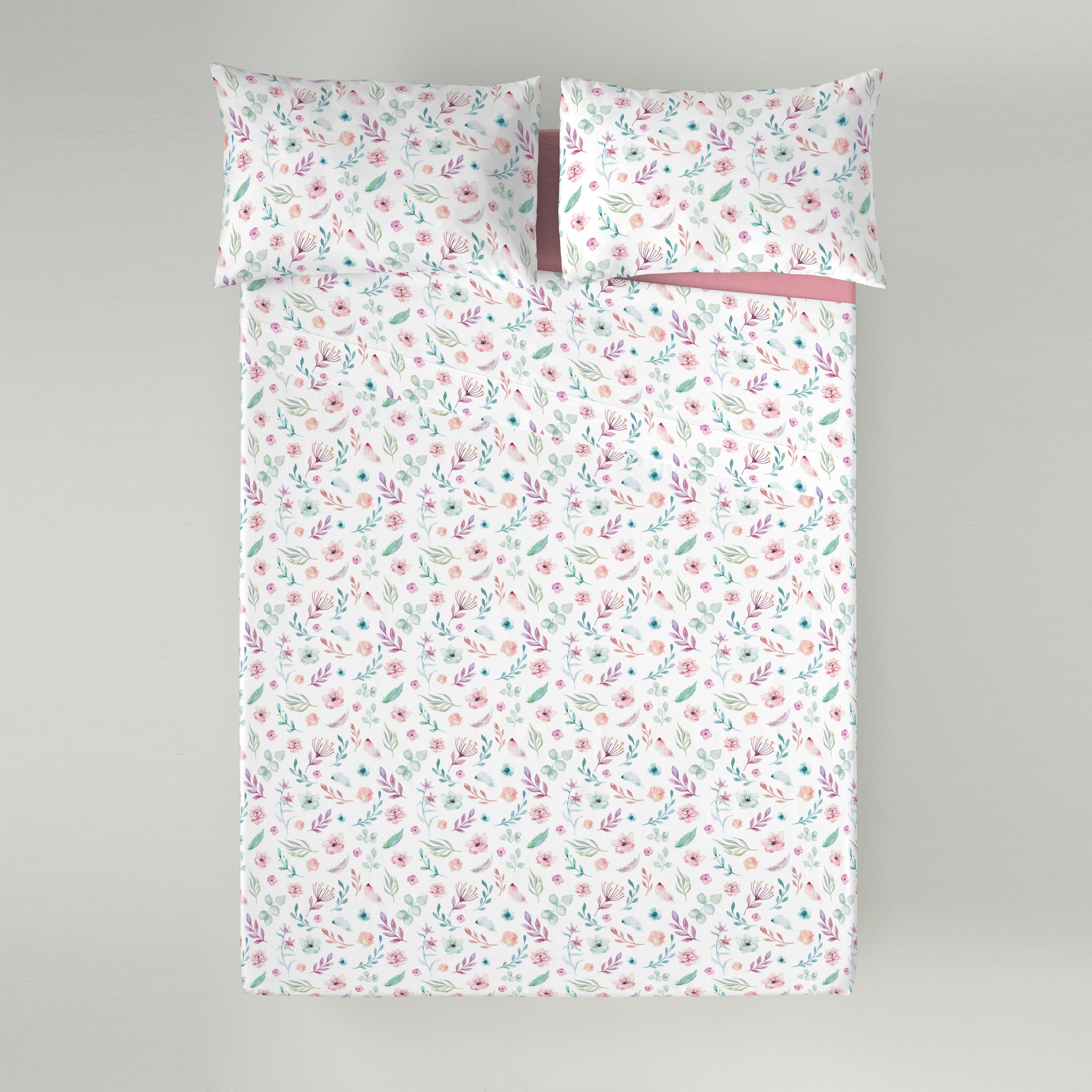 Juego de sábanas rin 4 piezas 100% algodón para camas de 150 cm