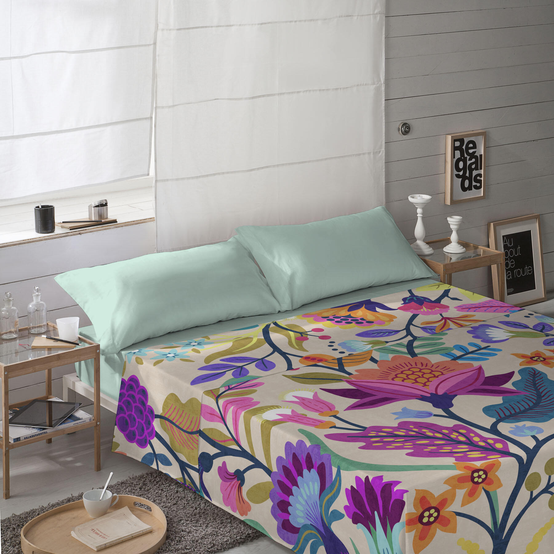 Juego de sábanas 3 piezas MARENA  100% algodón cama 150 cm - 2