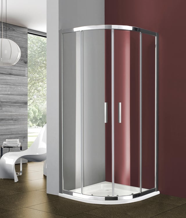 Mampara de ducha corredera transparente Titan perfil cromo (71.5-74.5)x(71.5-74.5)x195 cm 6 mm