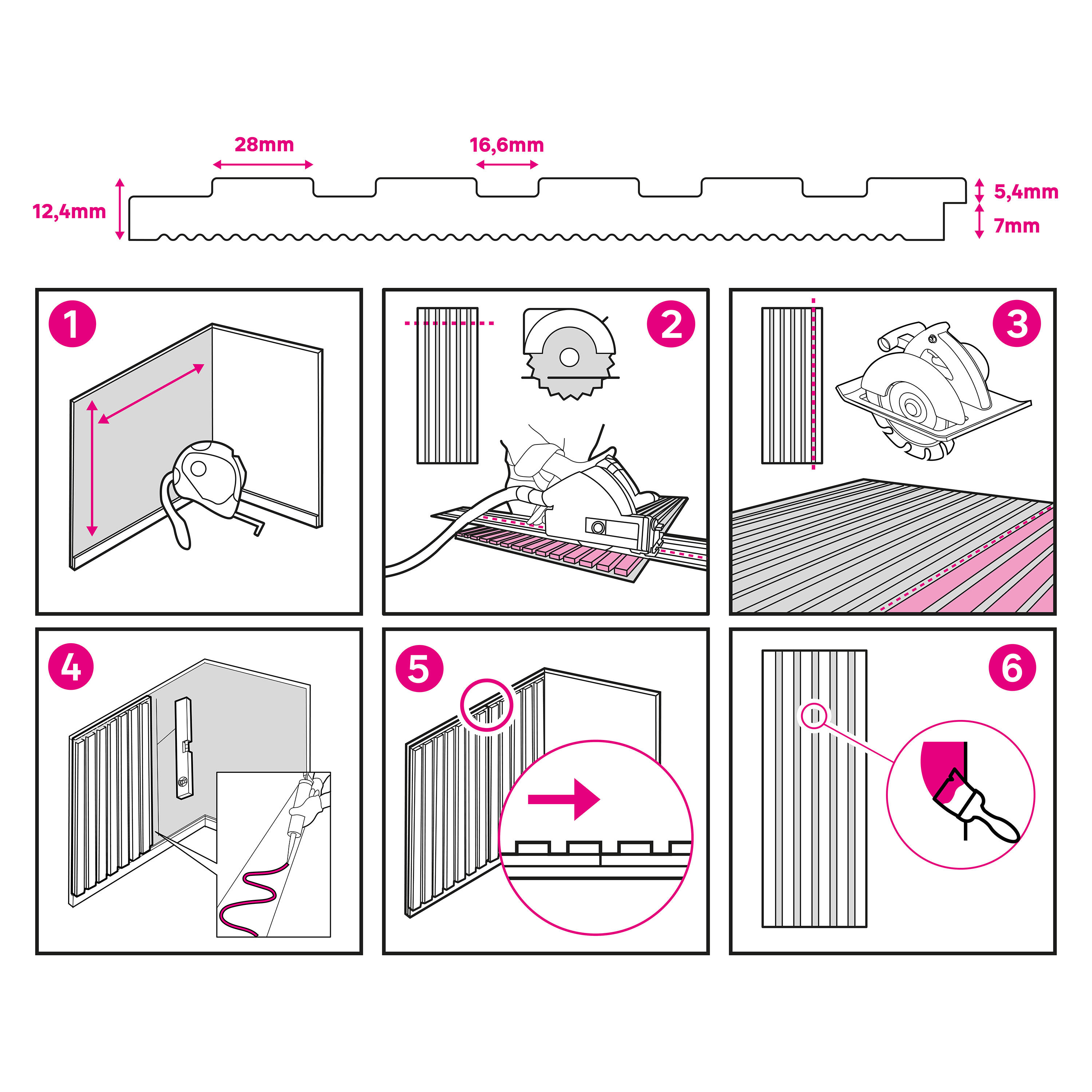 Lot de 3 panneaux MDF à peindre Sira ARTENS, 260x22.9 cm - 8