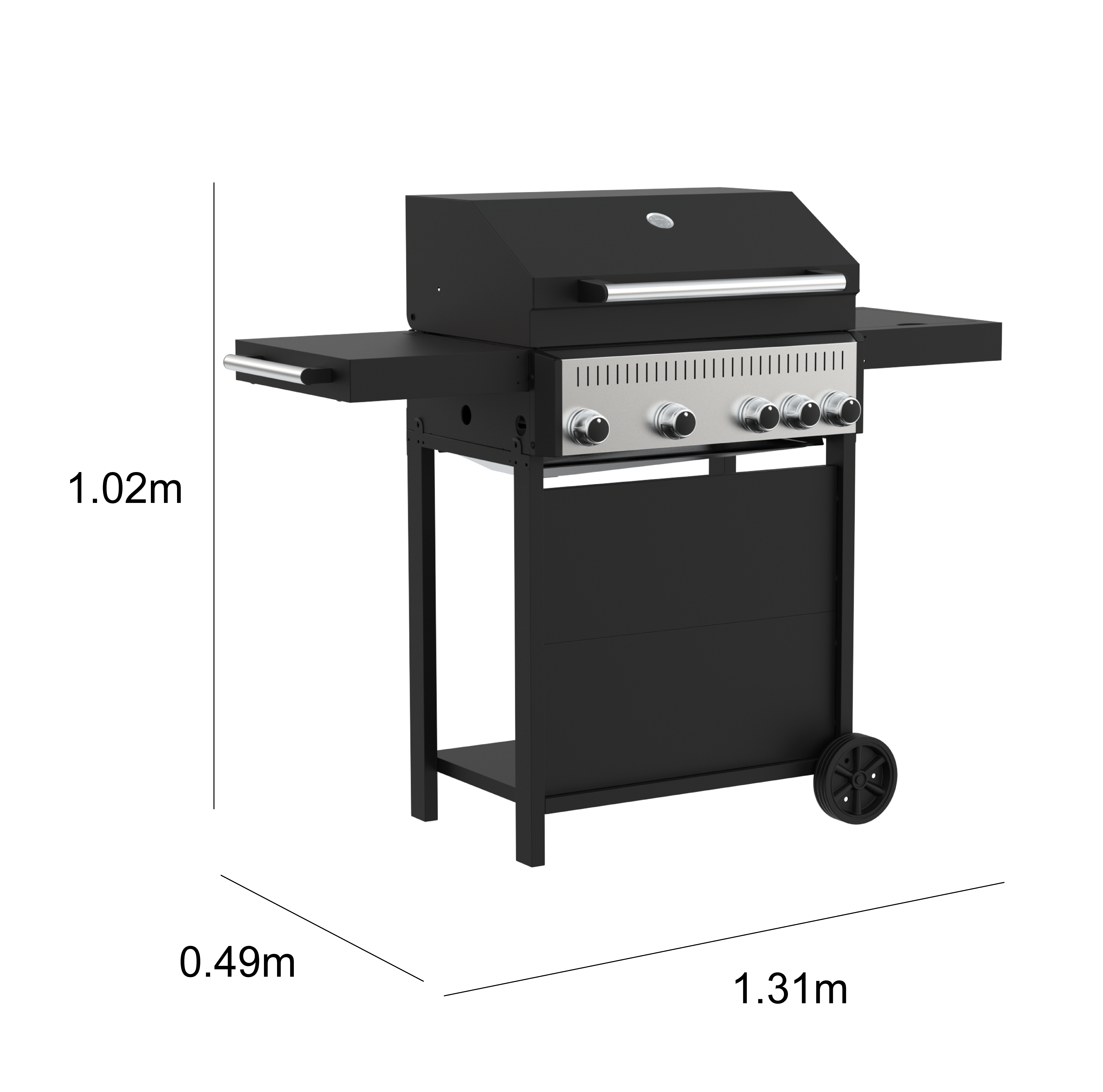 Barbecue a gás com 4 + 1 queimadores 125x49x104 cm C500 - 4