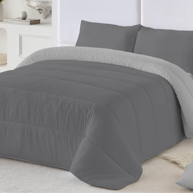 Edredón nórdico Gris 250x260 cm para camas de 150 cm