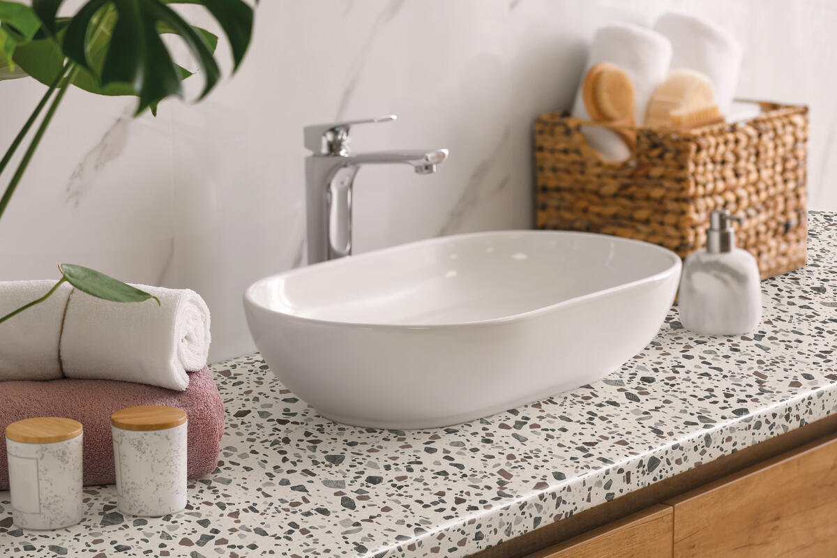 Rouleau adhésif décoratif D-C-FIX Effet pierre, terrazzo l.0.45 x L.2 m - 2