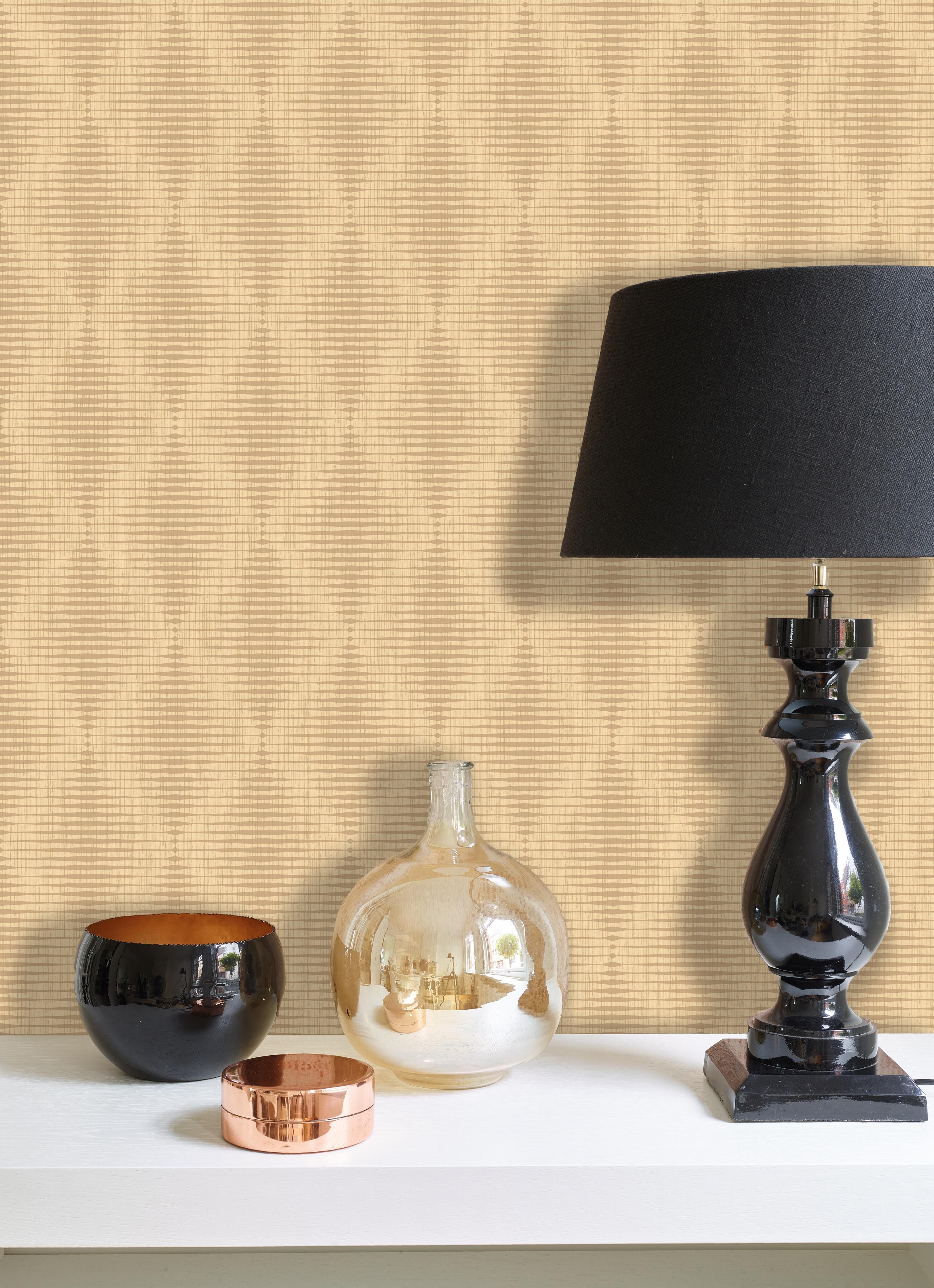 Papel pintado vinílico geométrico beige 0,53x10 metros
