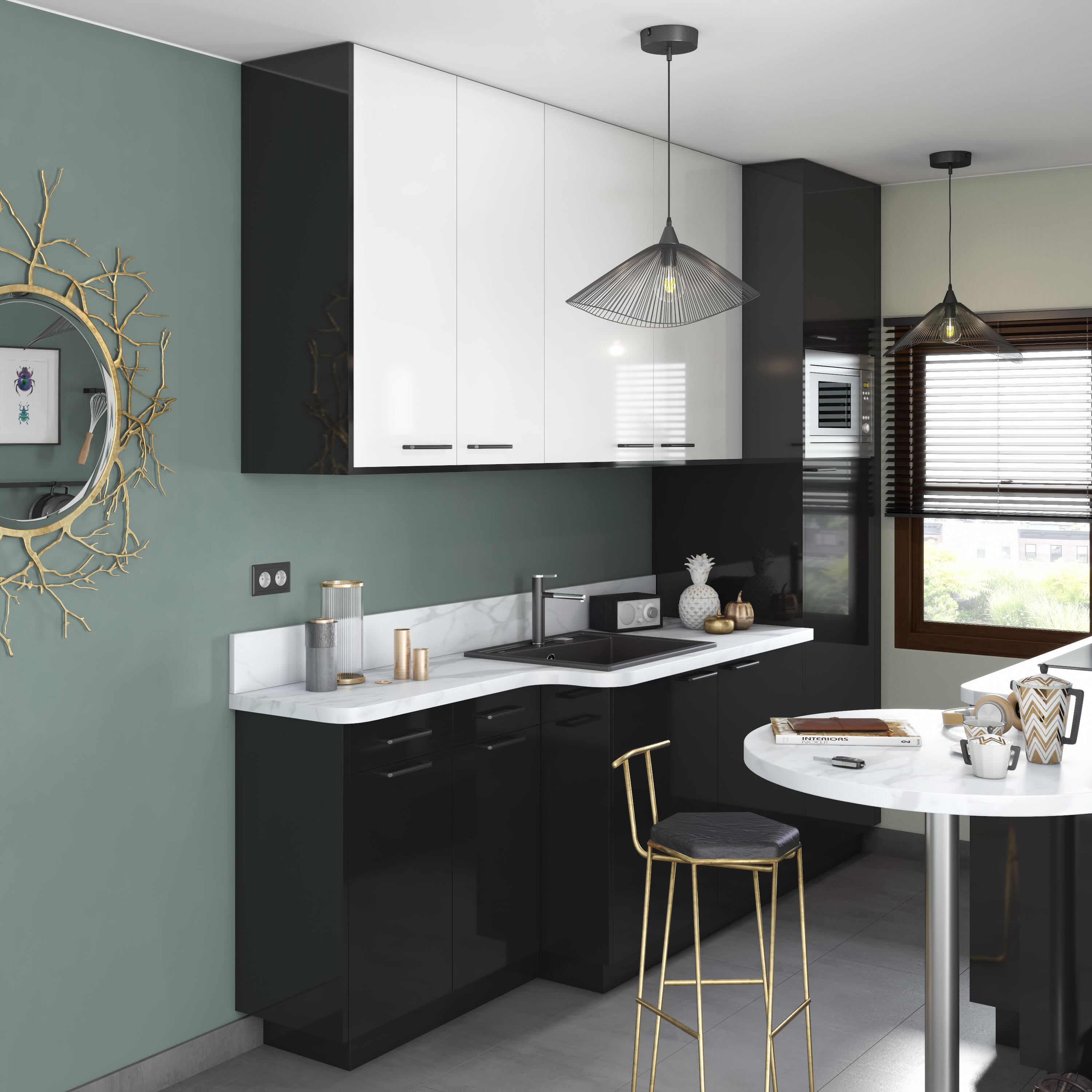 Kit de portas de canto inferior Delinia Sevilha 37X77 cm branco brilho - 10