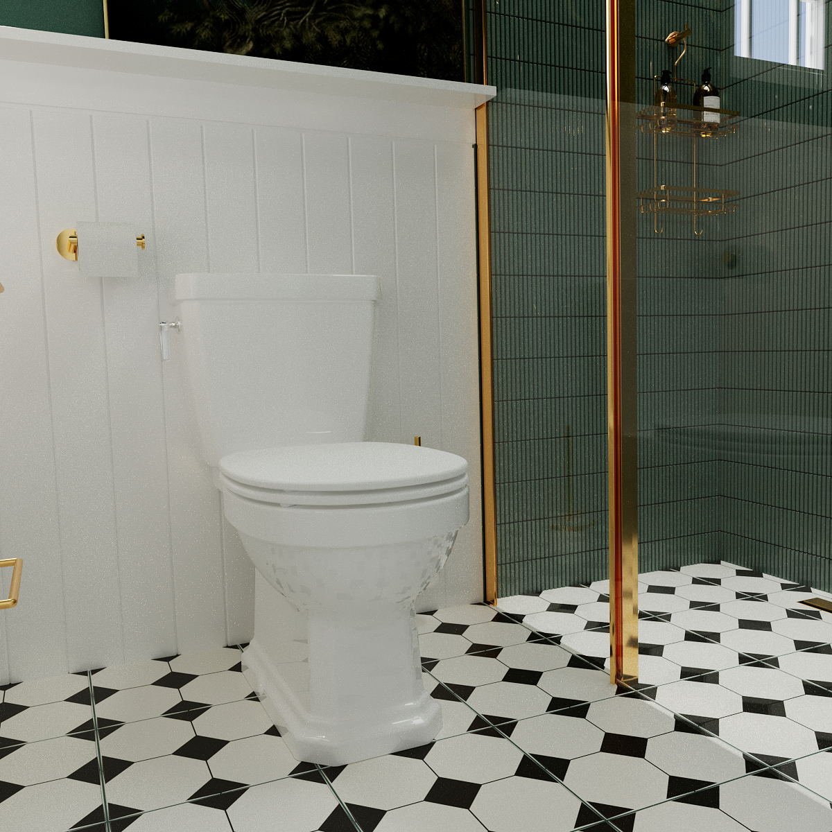 Uchwyt na papier toaletowy ścienny złoty Modern Project Omnires - 4