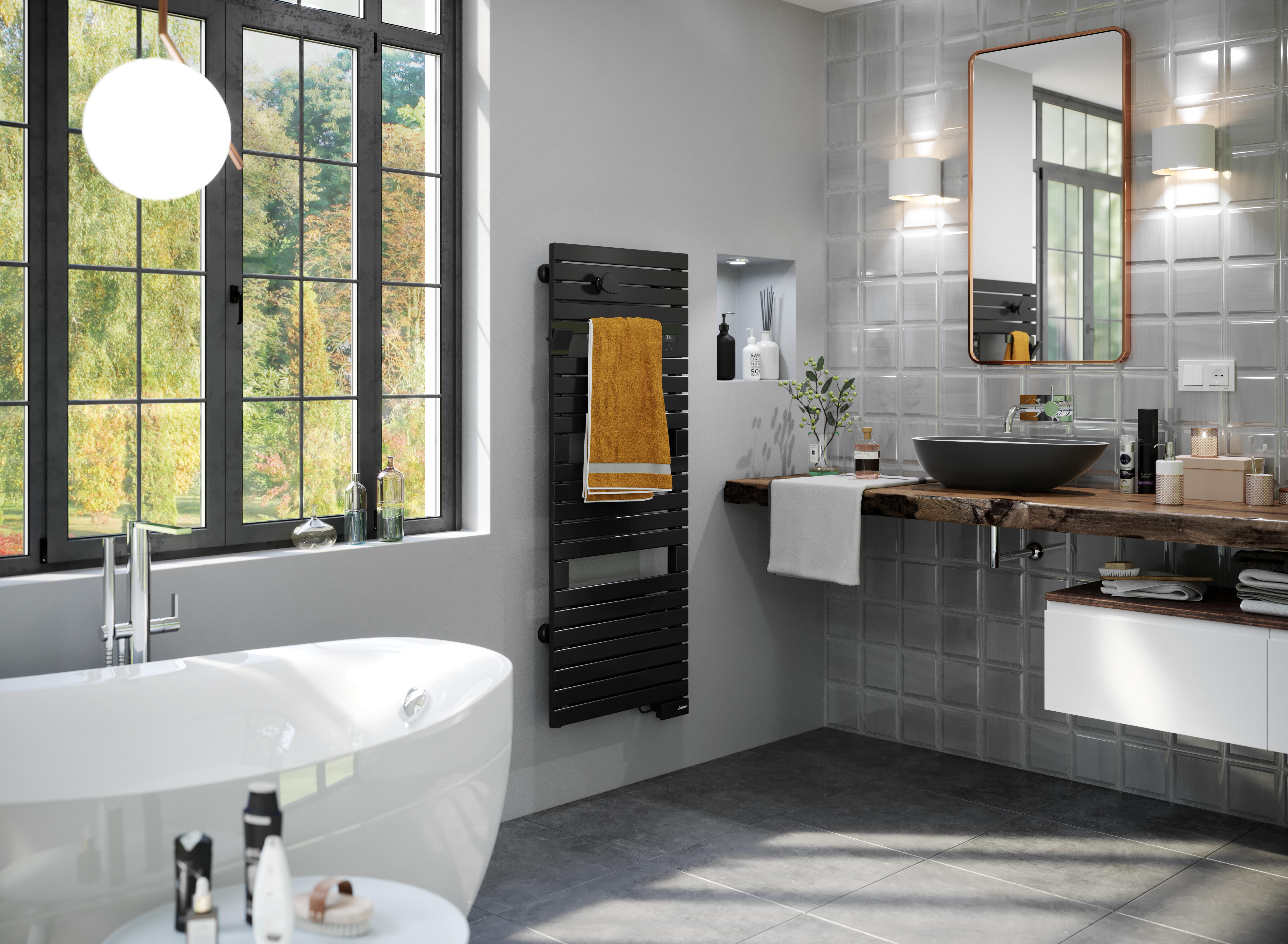 Sèche-serviettes électrique soufflant connecté 2 SAUTER 1500W Asama noir - 3