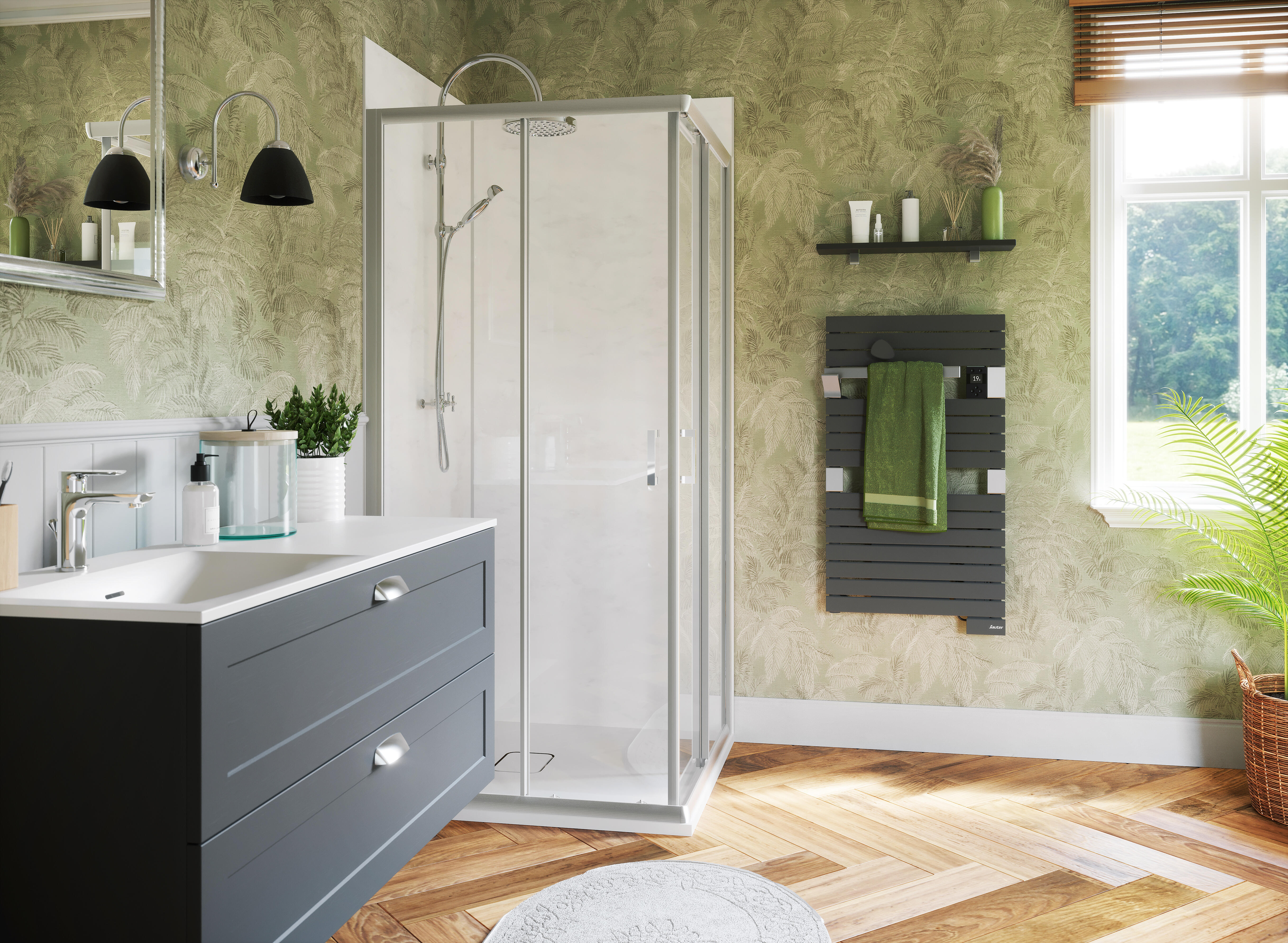 Sèche-serviettes électrique soufflant connecté 2 SAUTER 1500W Asama anthracite - 2