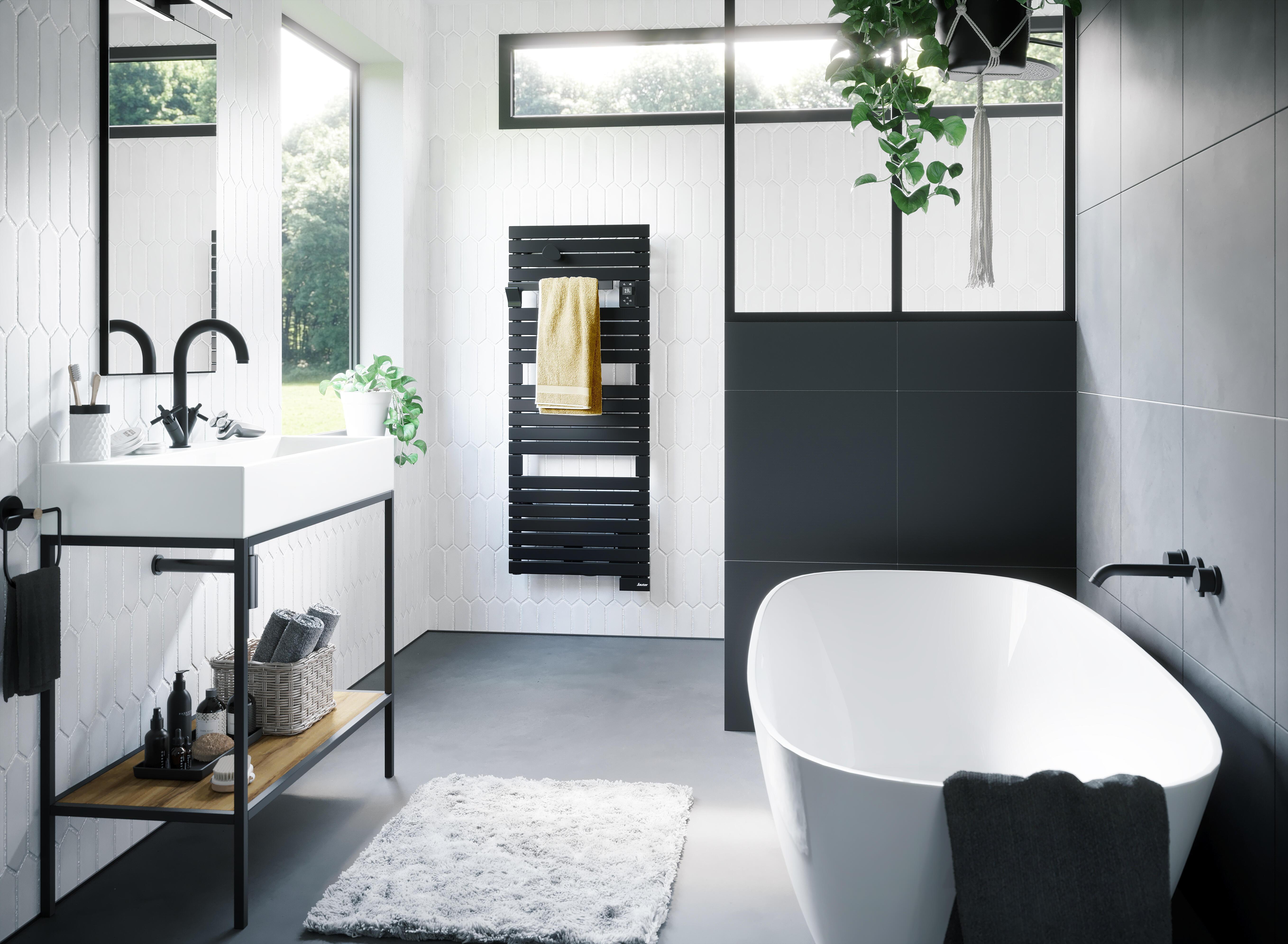 Sèche-serviettes électrique connecté 2 SAUTER 750W Asama noir - 3