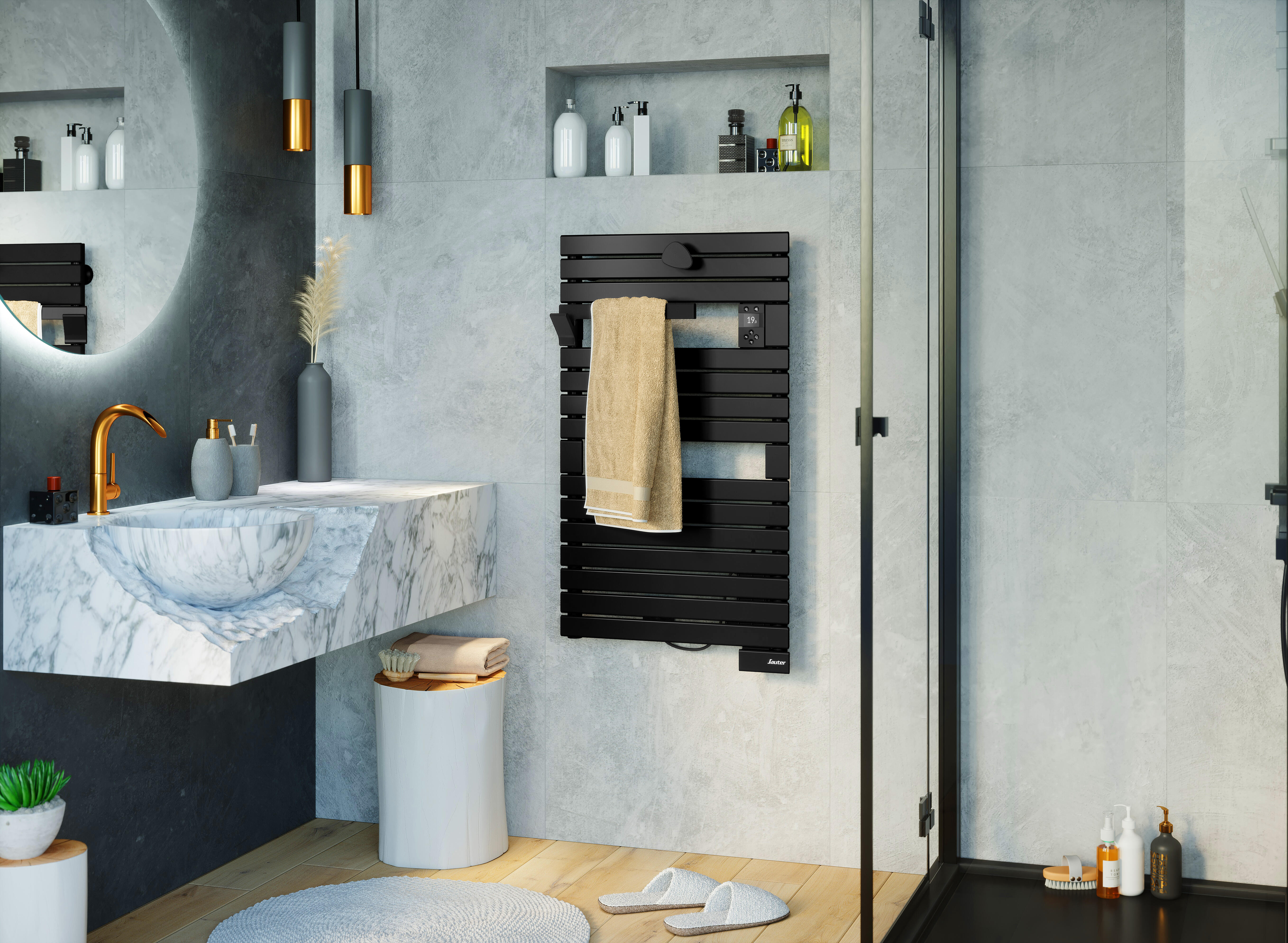 Sèche-serviettes électrique connecté 2 SAUTER 500W Asama noir - 3