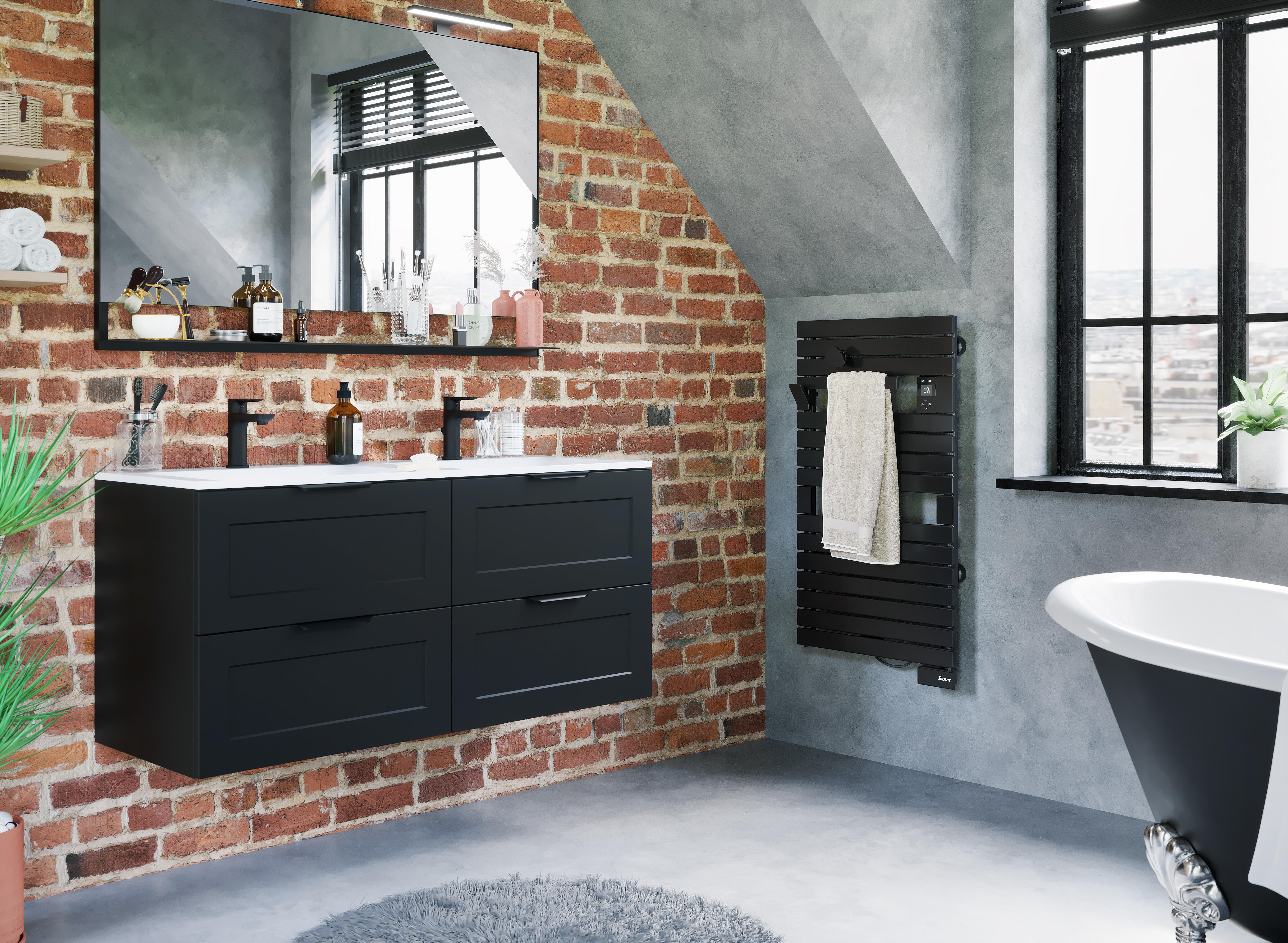 Sèche-serviettes électrique connecté 2 SAUTER 500W Asama noir - 2