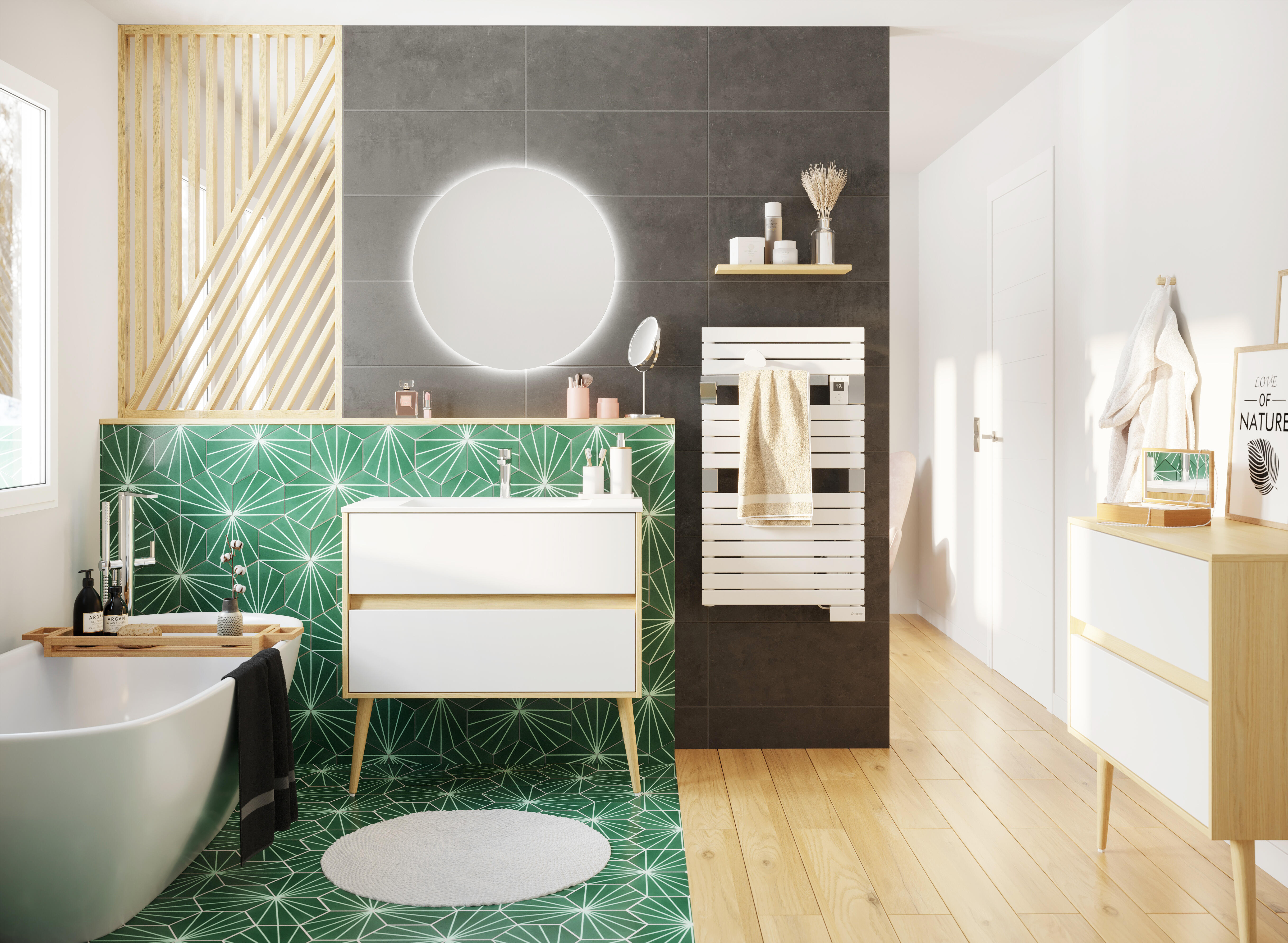 Sèche-serviettes électrique soufflant connecté 2 SAUTER 1500W Asama blanc - 2