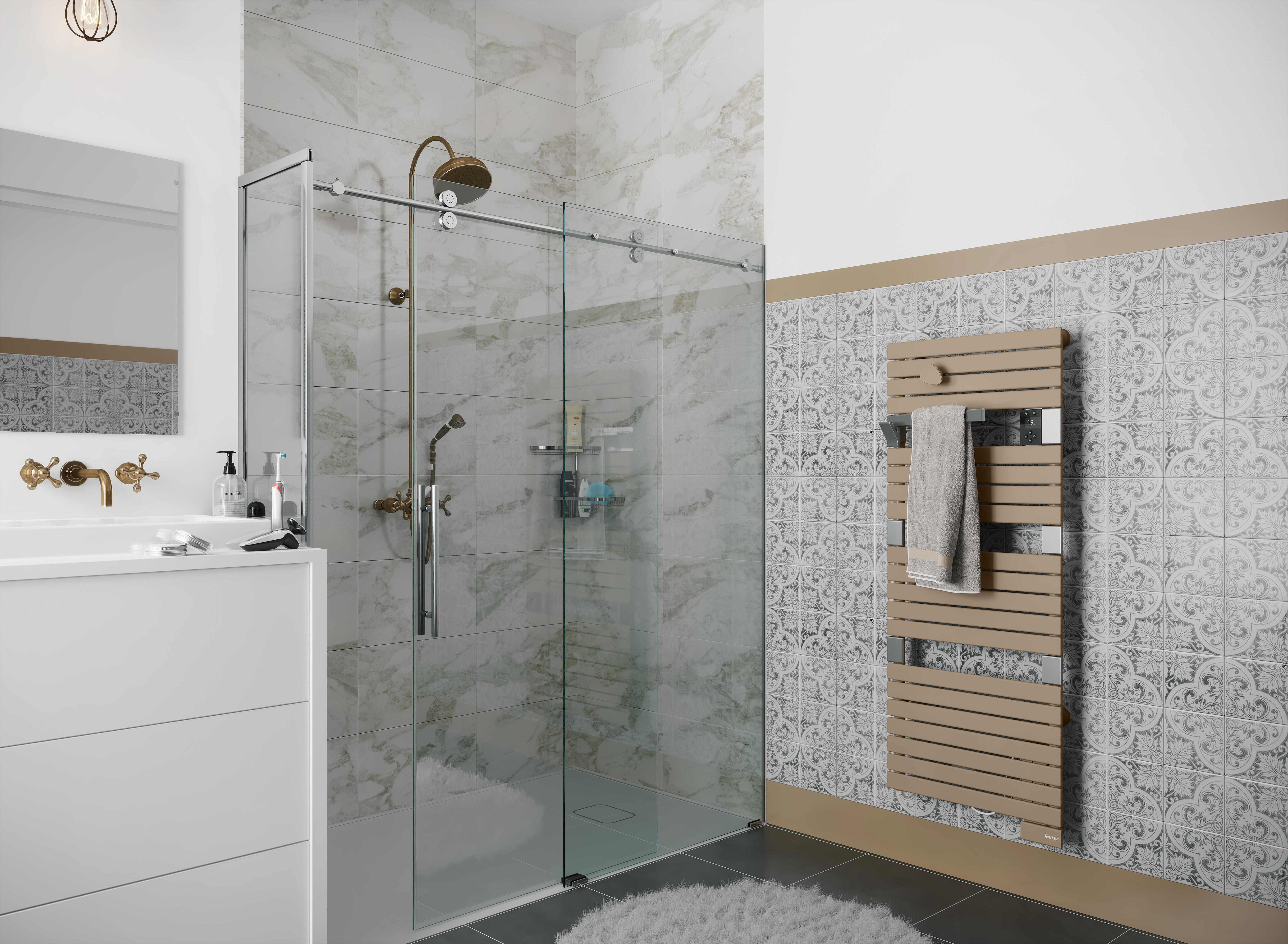 Sèche-serviettes électrique connecté 2 SAUTER 750W Asama cappuccino - 2