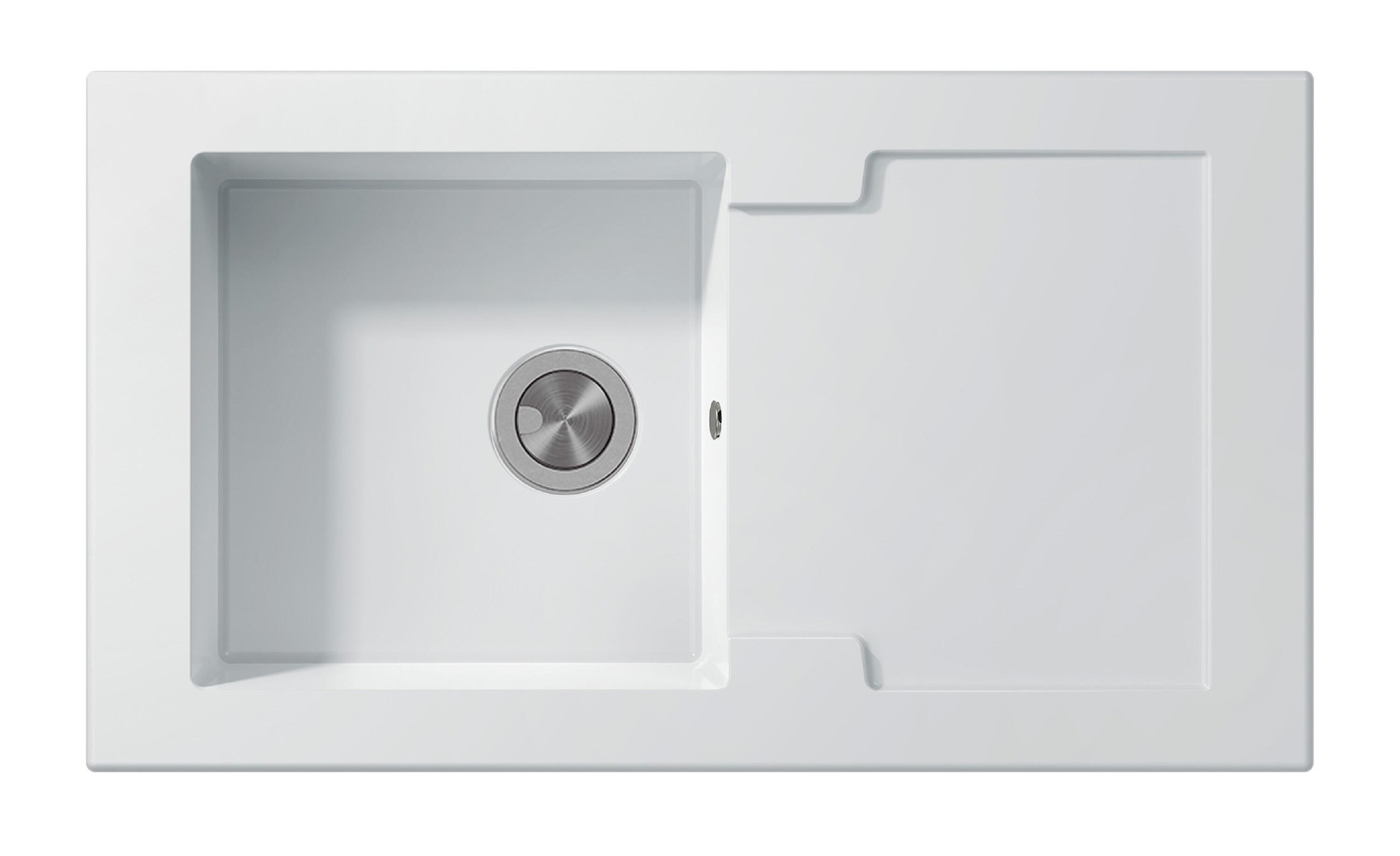 Fregadero seno con escurridor de resina rectangular interbany impasse blanco 90.6x51.7cm