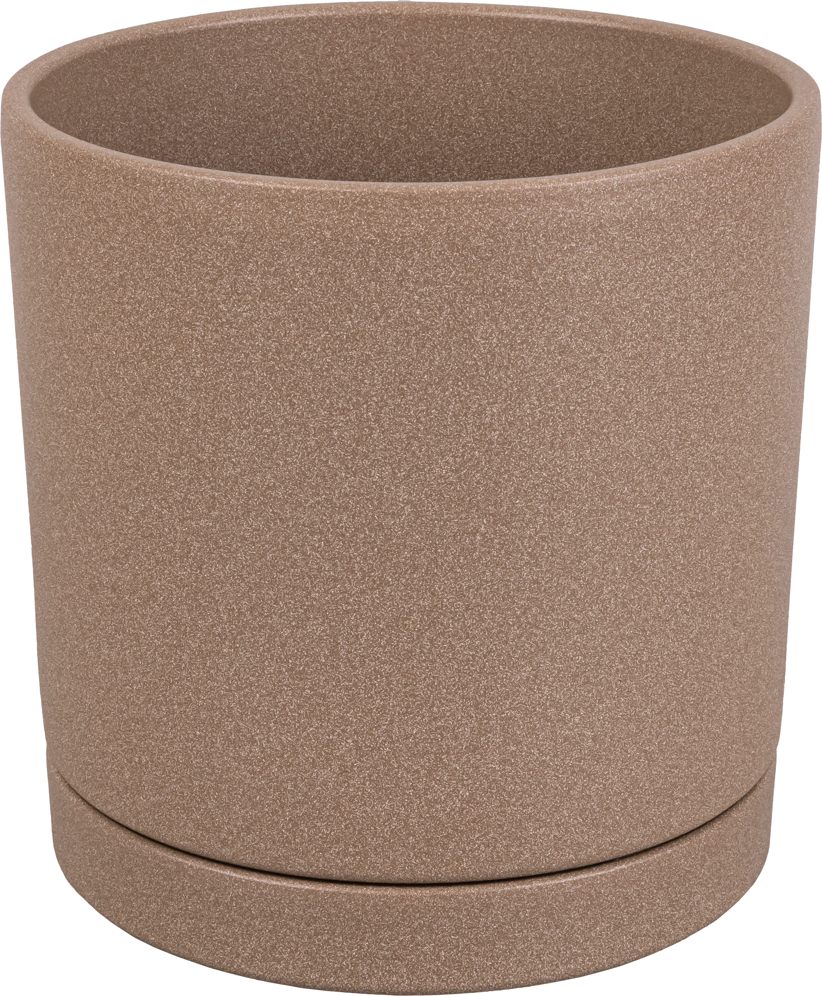 Doniczka ceramiczna z podstawką Vienna śr.15cm beżowa Ceramik