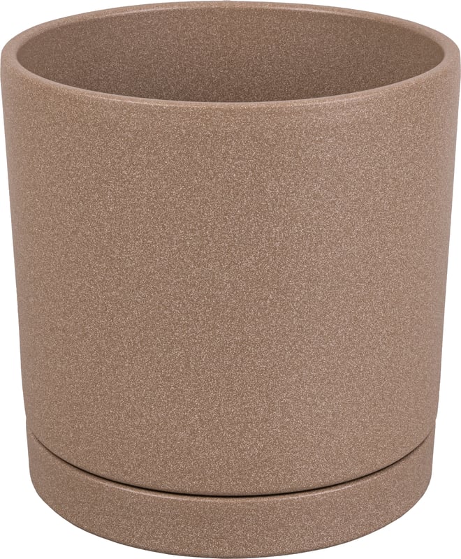 Doniczka ceramiczna z podstawką Vienna śr.15cm beżowa Ceramik