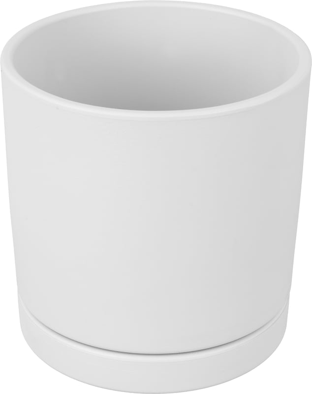 Doniczka ceramiczna z podstawką Vienna śr.15cm biała Ceramik