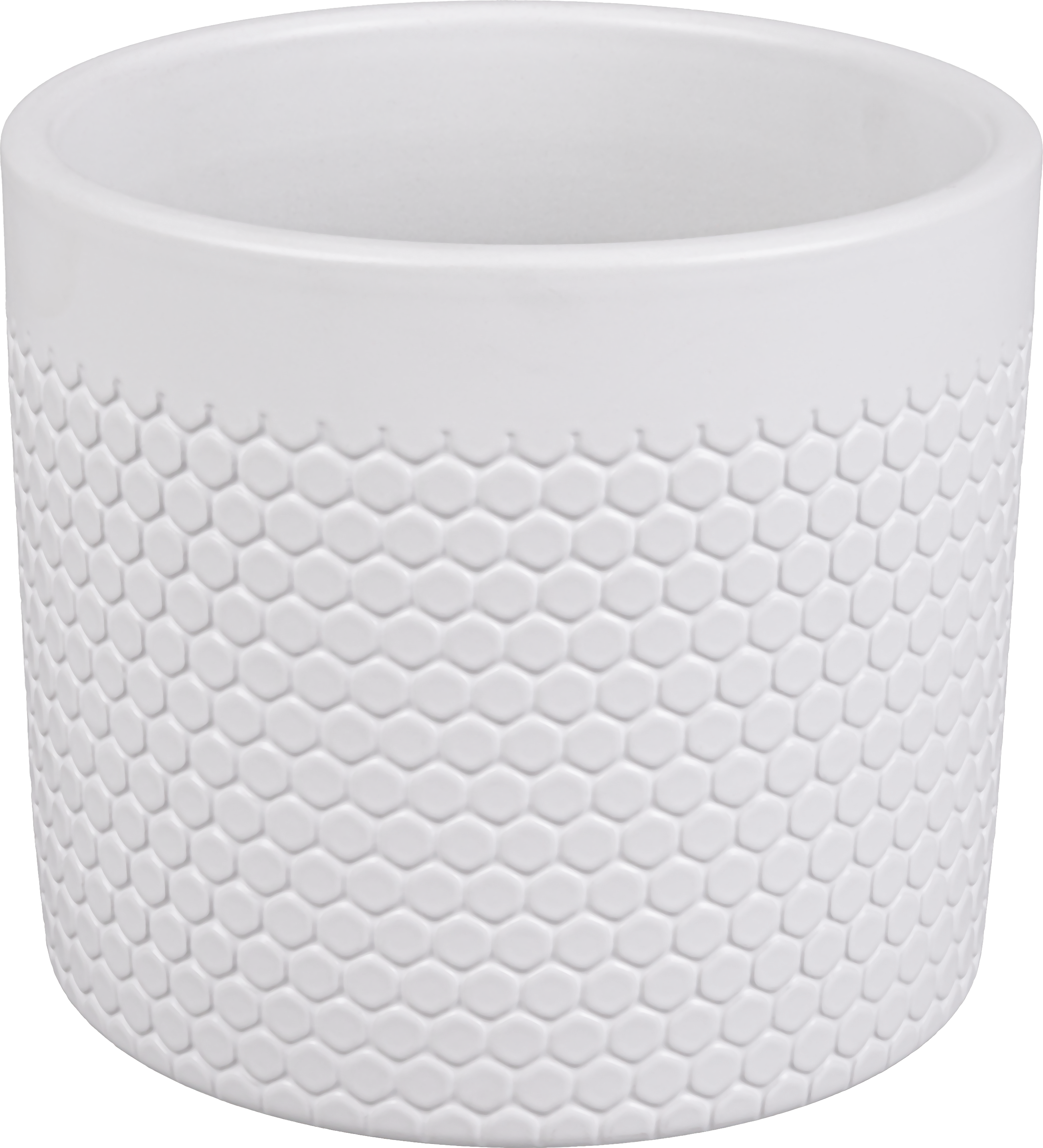 Osłonka doniczki ceramiczna 15.5cm plaster miodu biała Ceramik