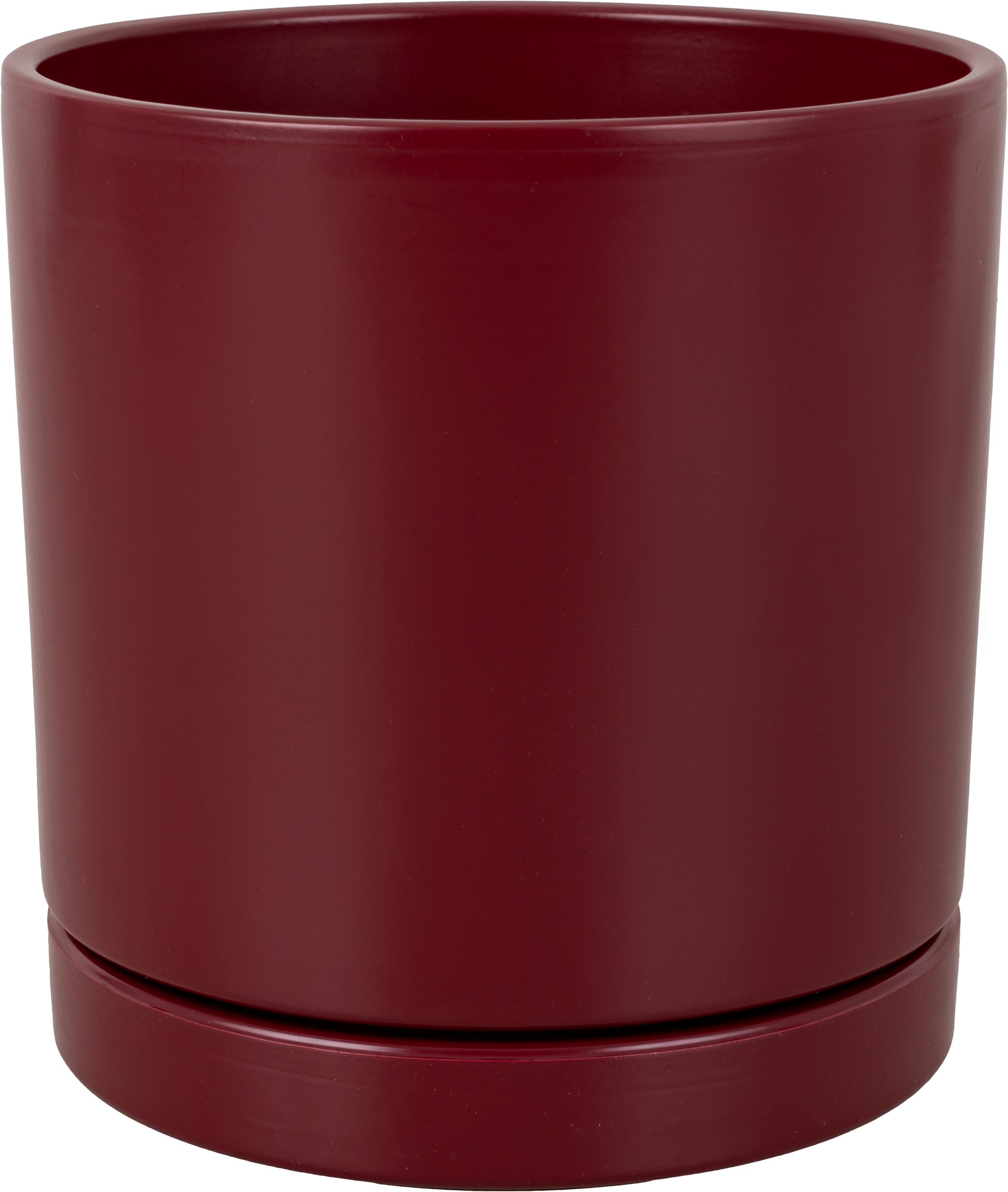 Doniczka ceramiczna z podstawką Vienna śr.15cm bordowa Ceramik